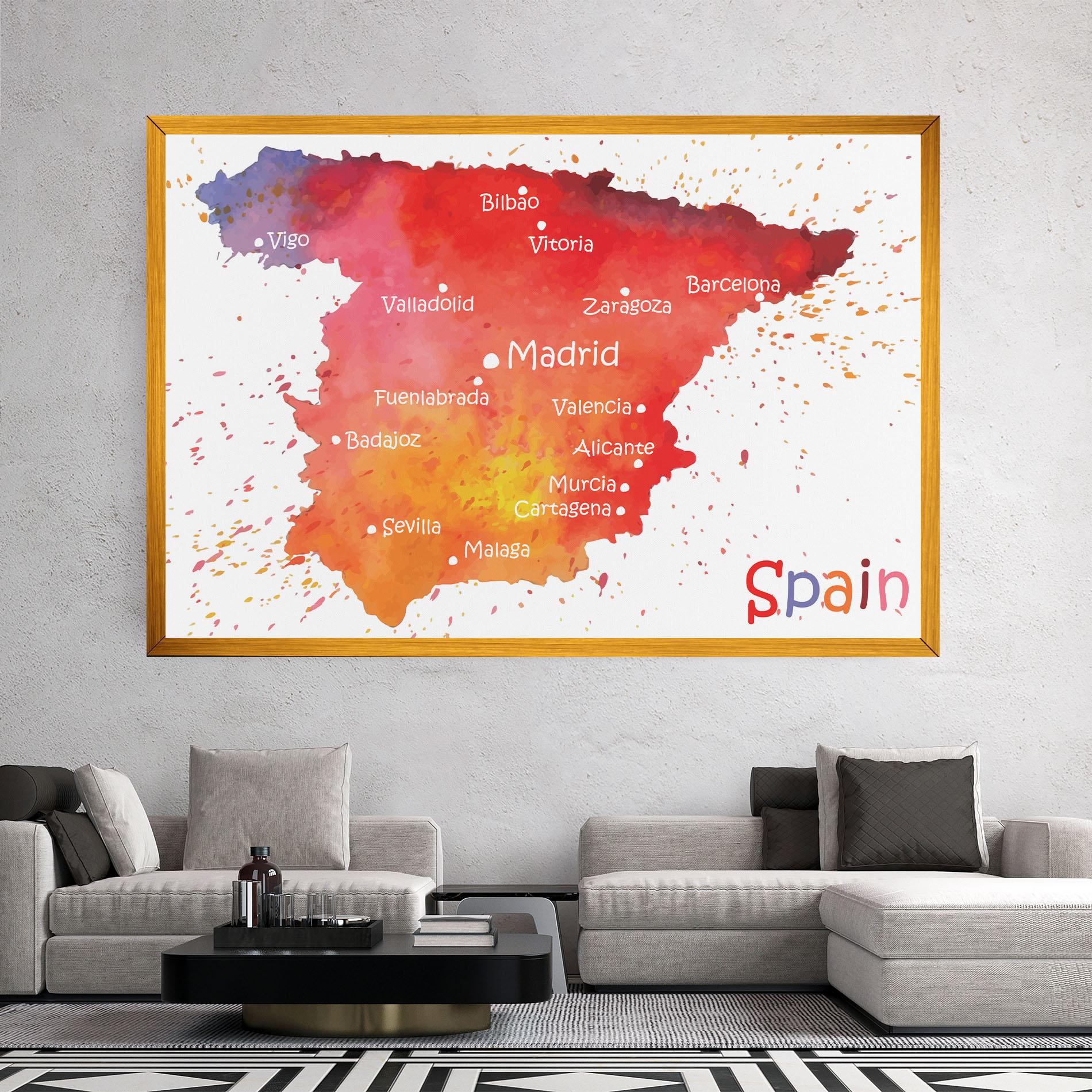 Картина на платно Spain Map mockup 2