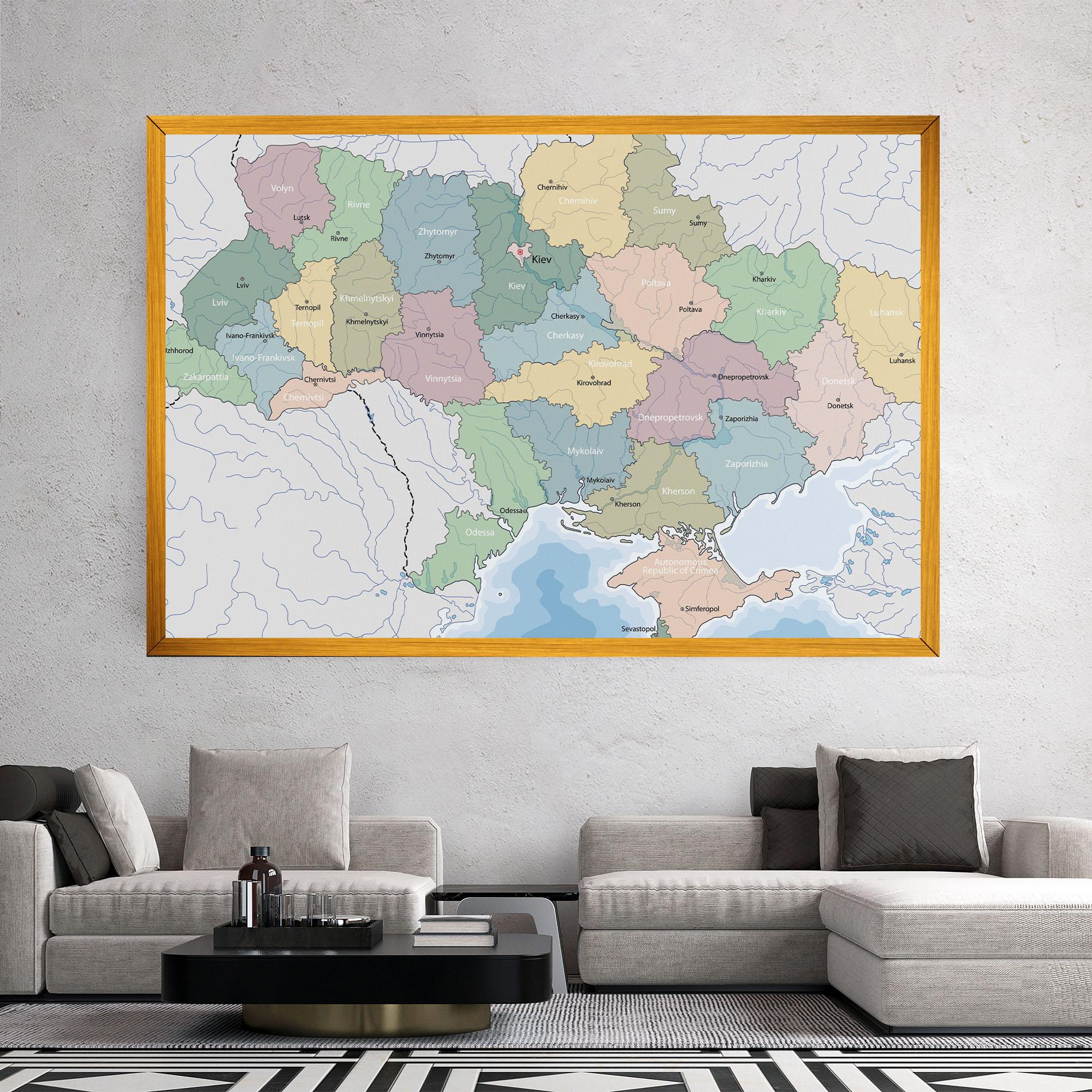 Картина на платно Ukraine Map mockup 2
