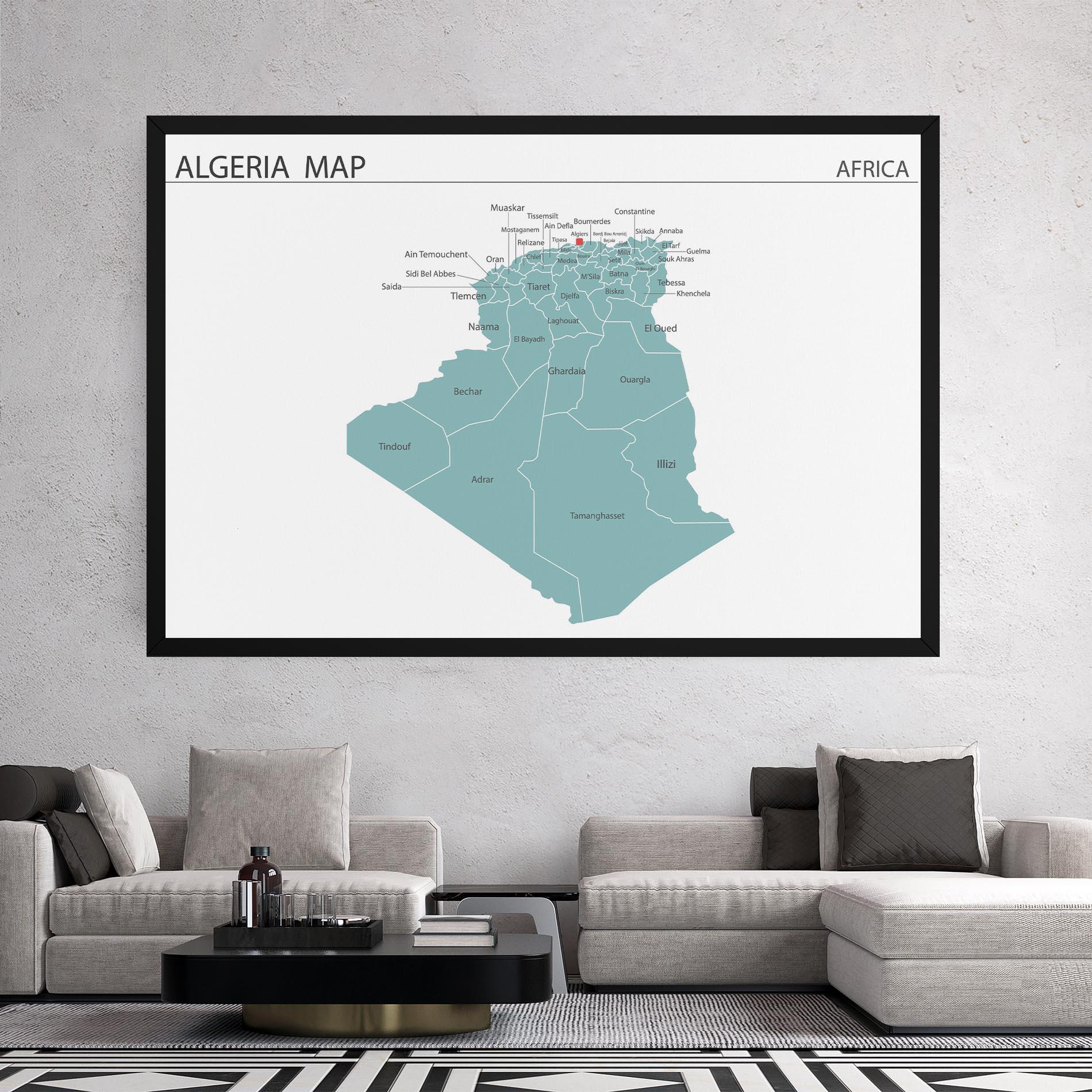 Картина на платно Algeria Map mockup 2