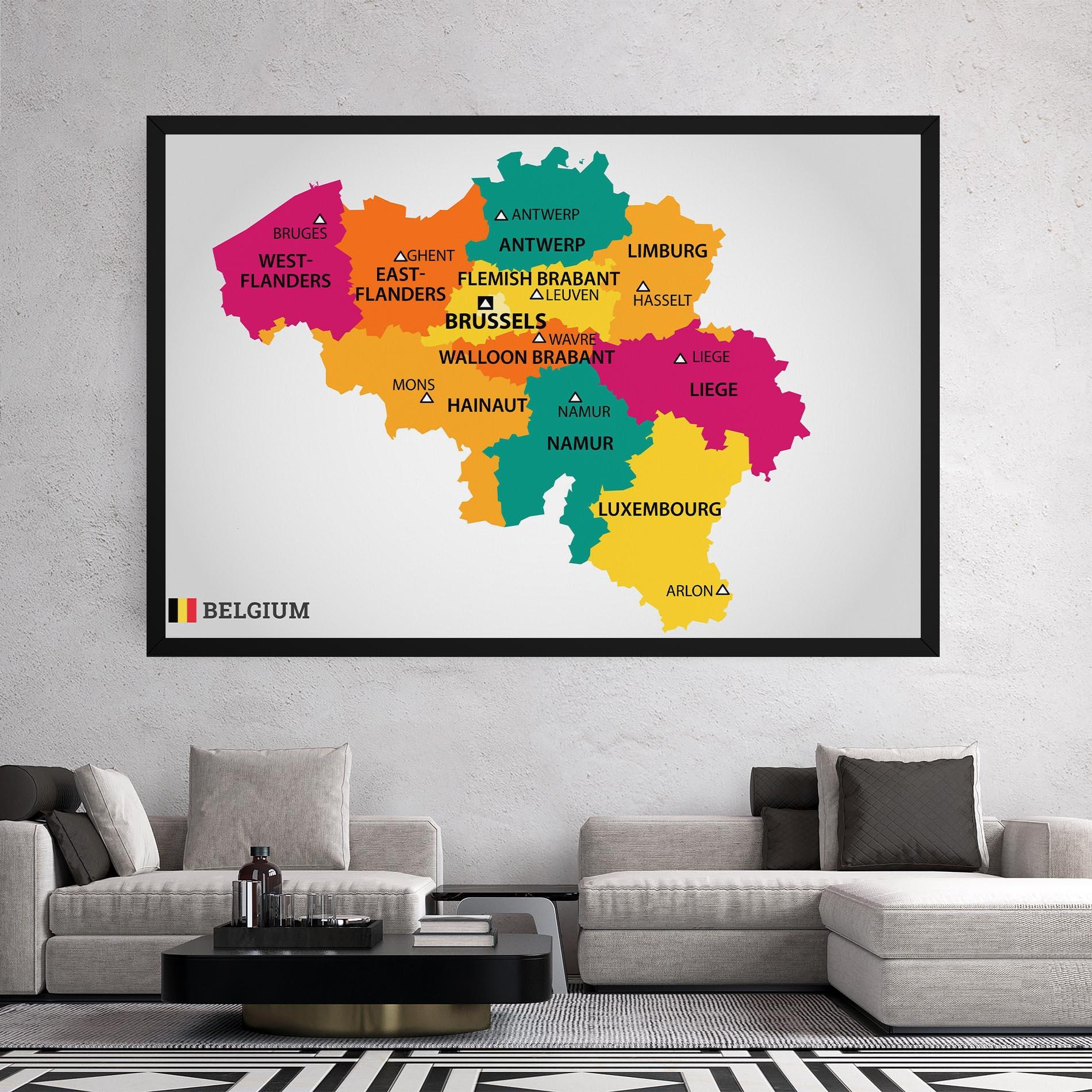 Картина на платно Belgium Color Map mockup 2