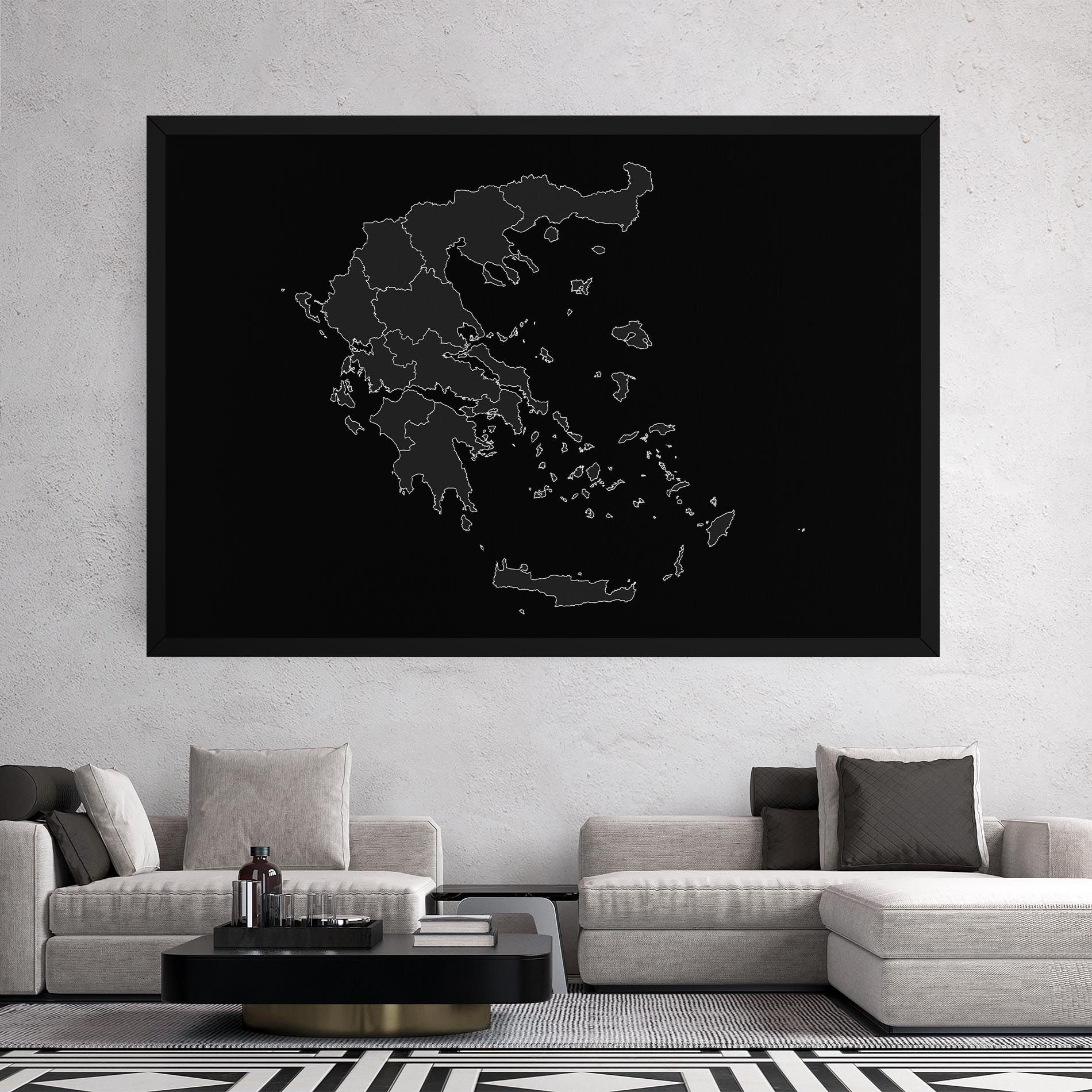 Greece Grey Map mockup 2