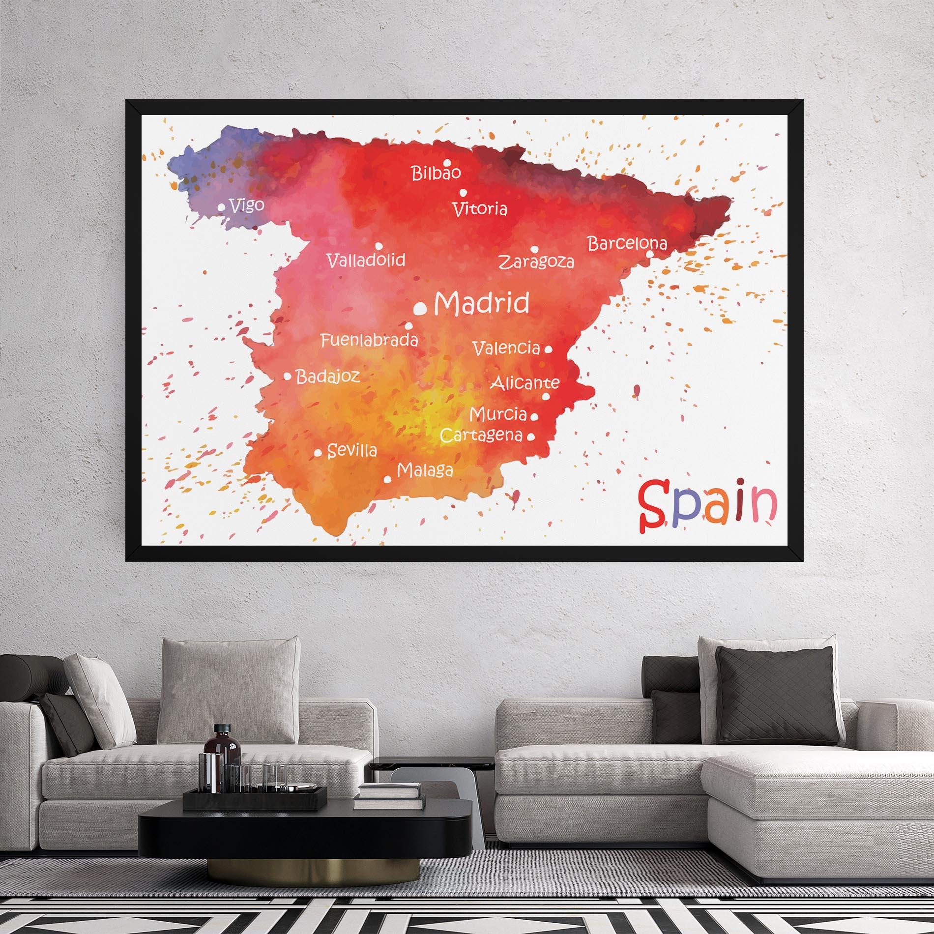 Картина на платно Spain Map mockup 2