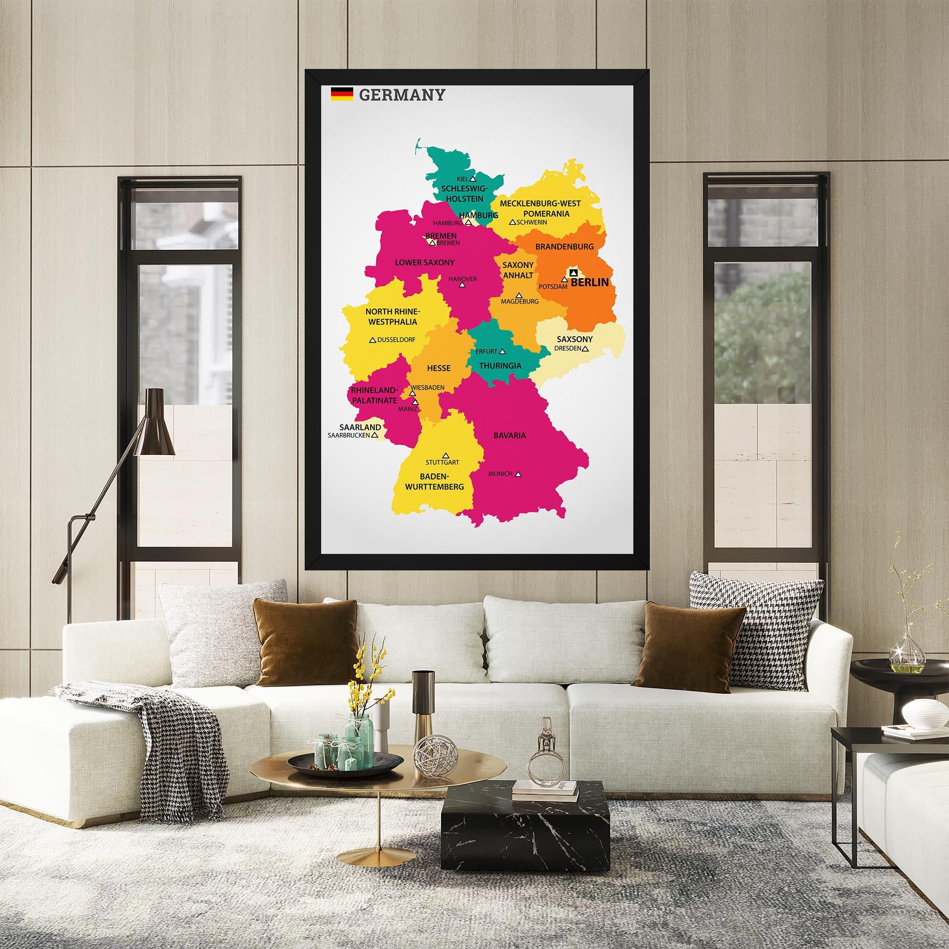 Картина на платно Germany Color Map mockup 2