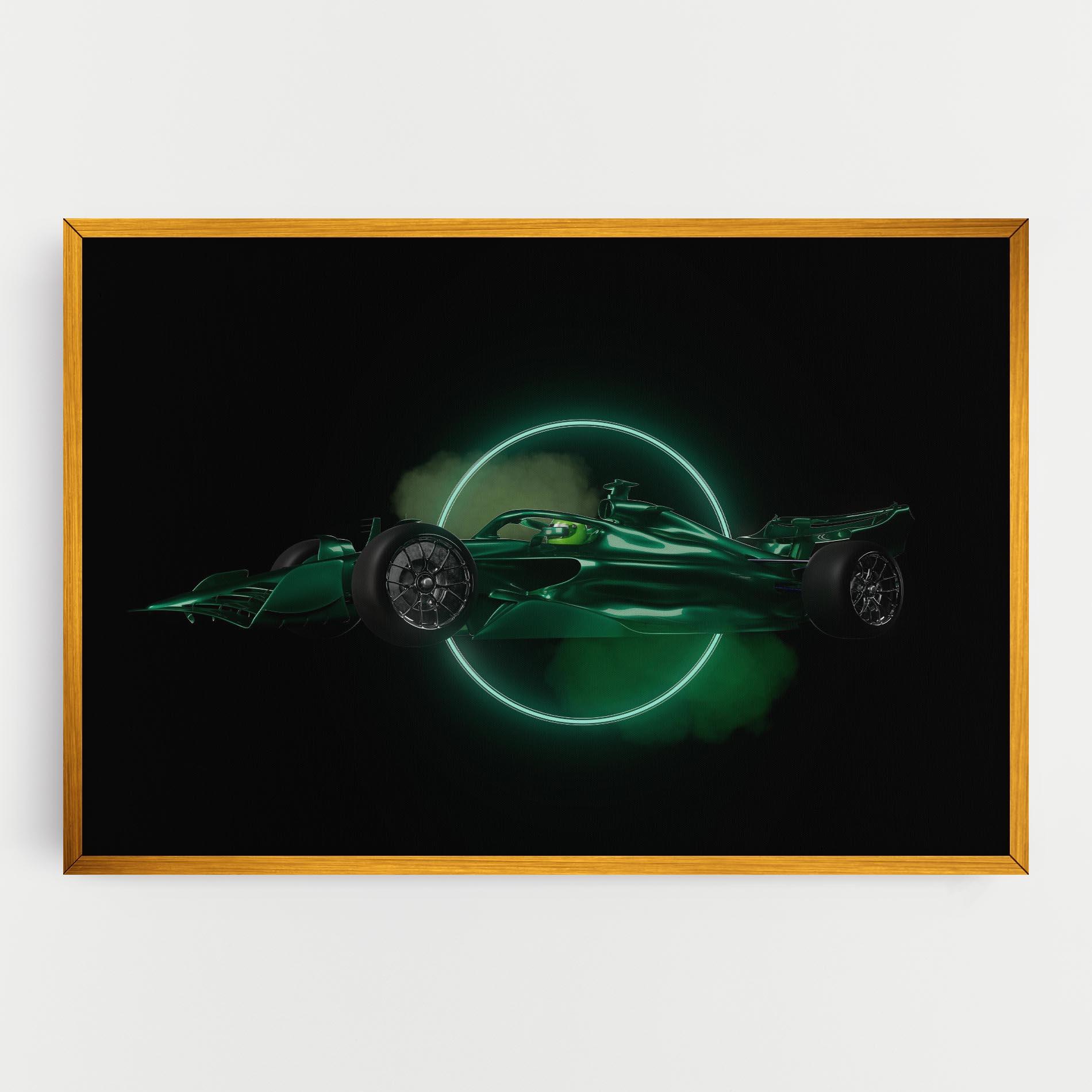 Картина на платно Green Racing Car mockup 0