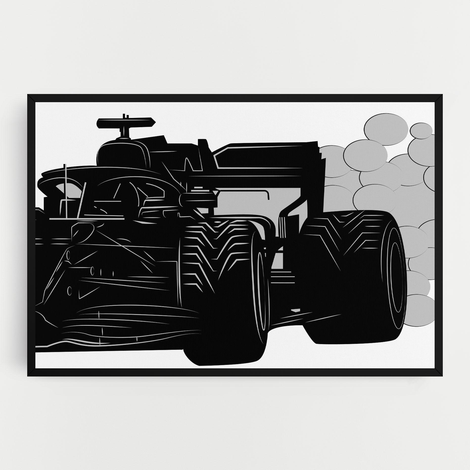 Картина на платно Car F1 Smoke mockup 0