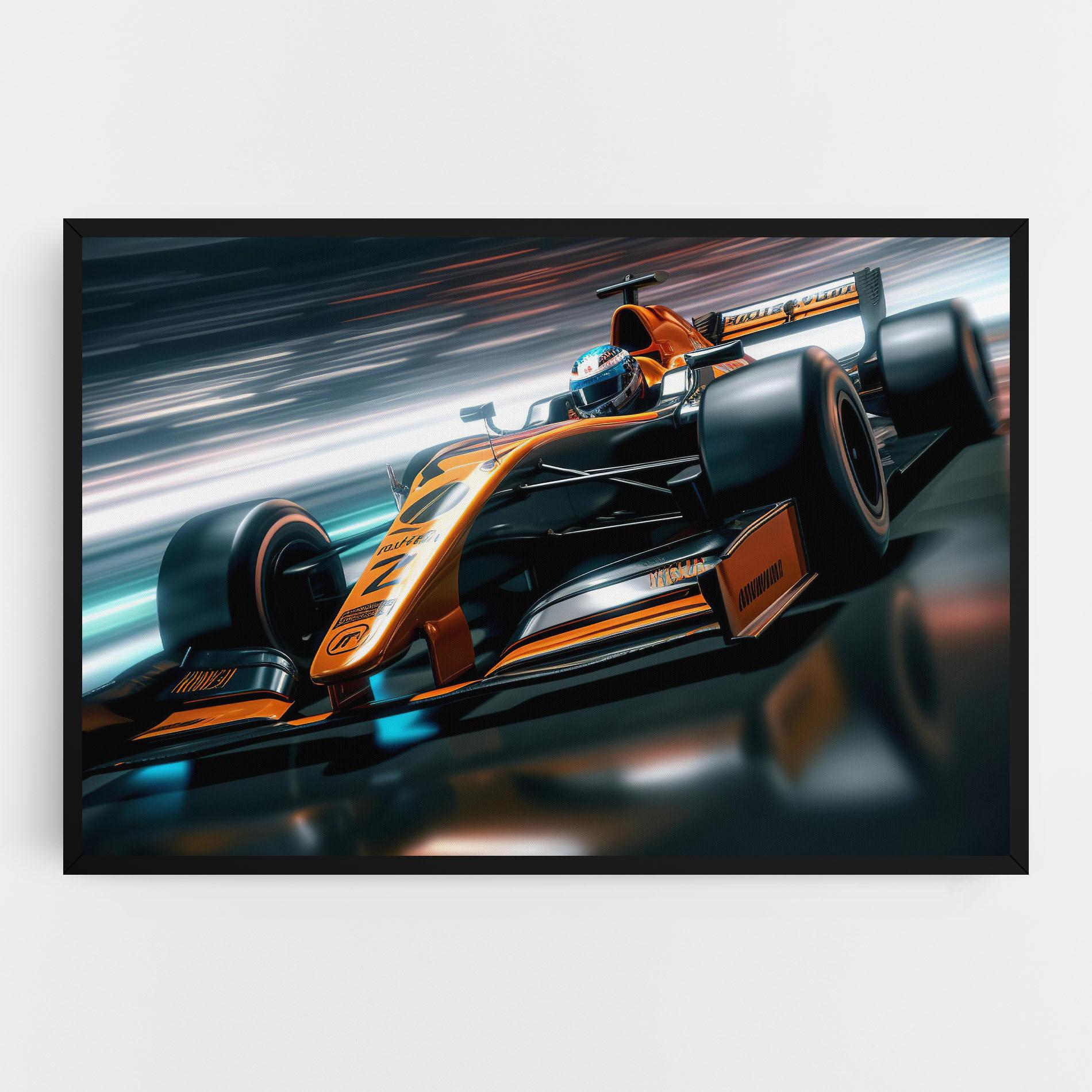 Картина на платно Orange F1 Car mockup 0