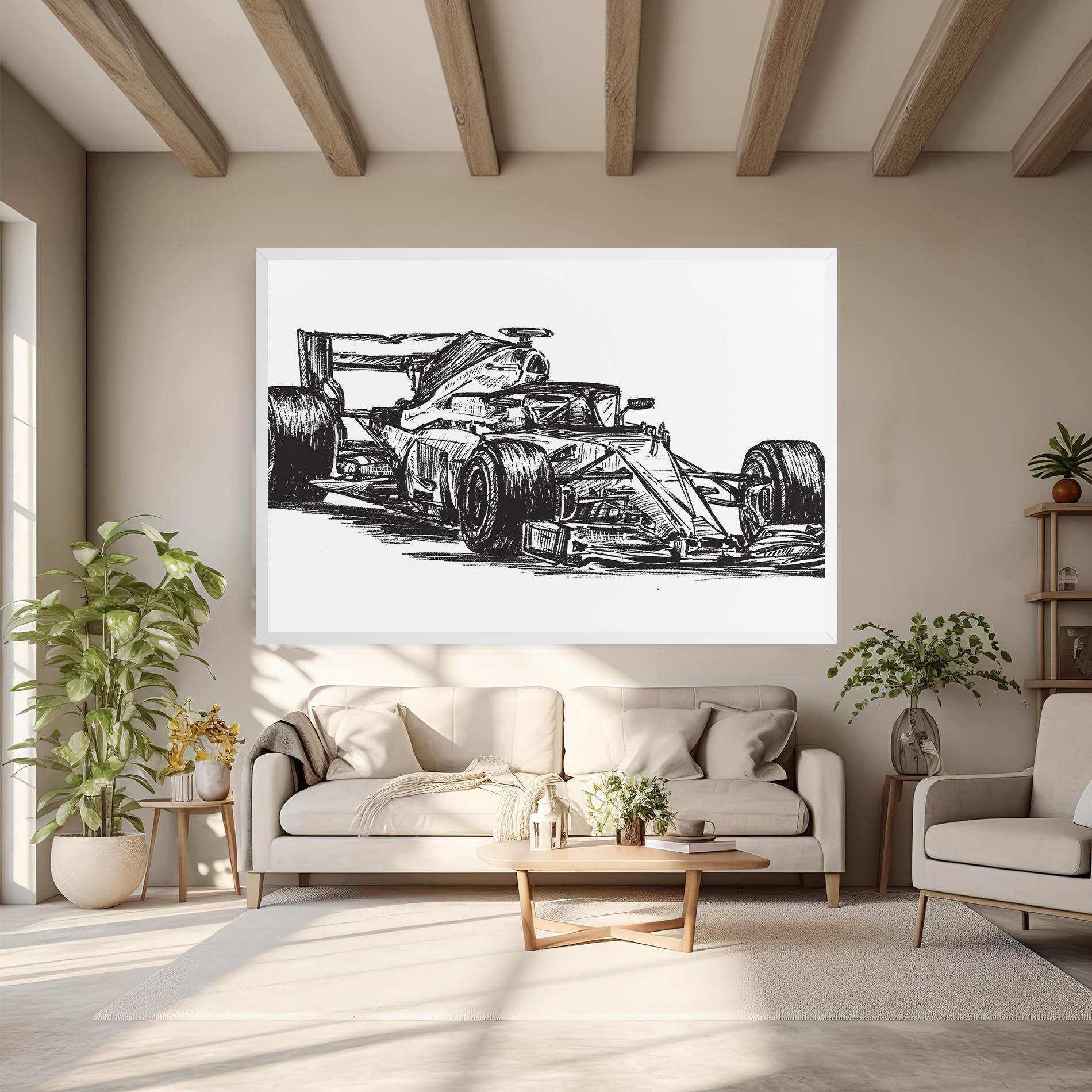 Картина на платно Black Line F1 mockup 6