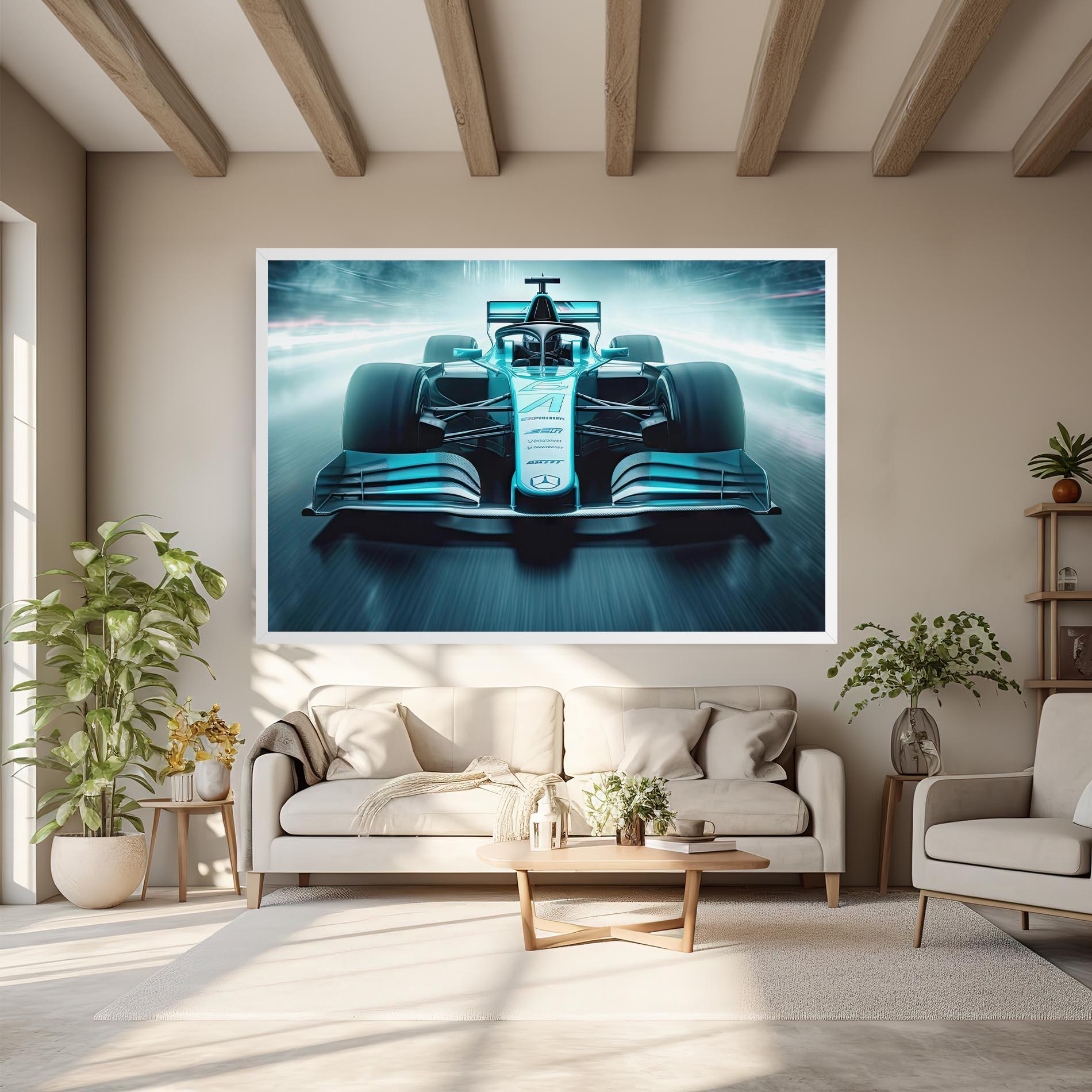 Картина на платно F1 Smoke Cars mockup 6
