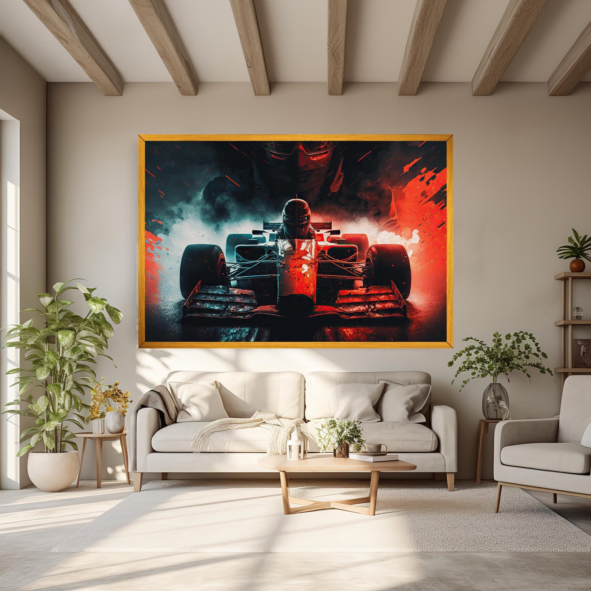 Картина на платно Blue Red F1 mockup 6