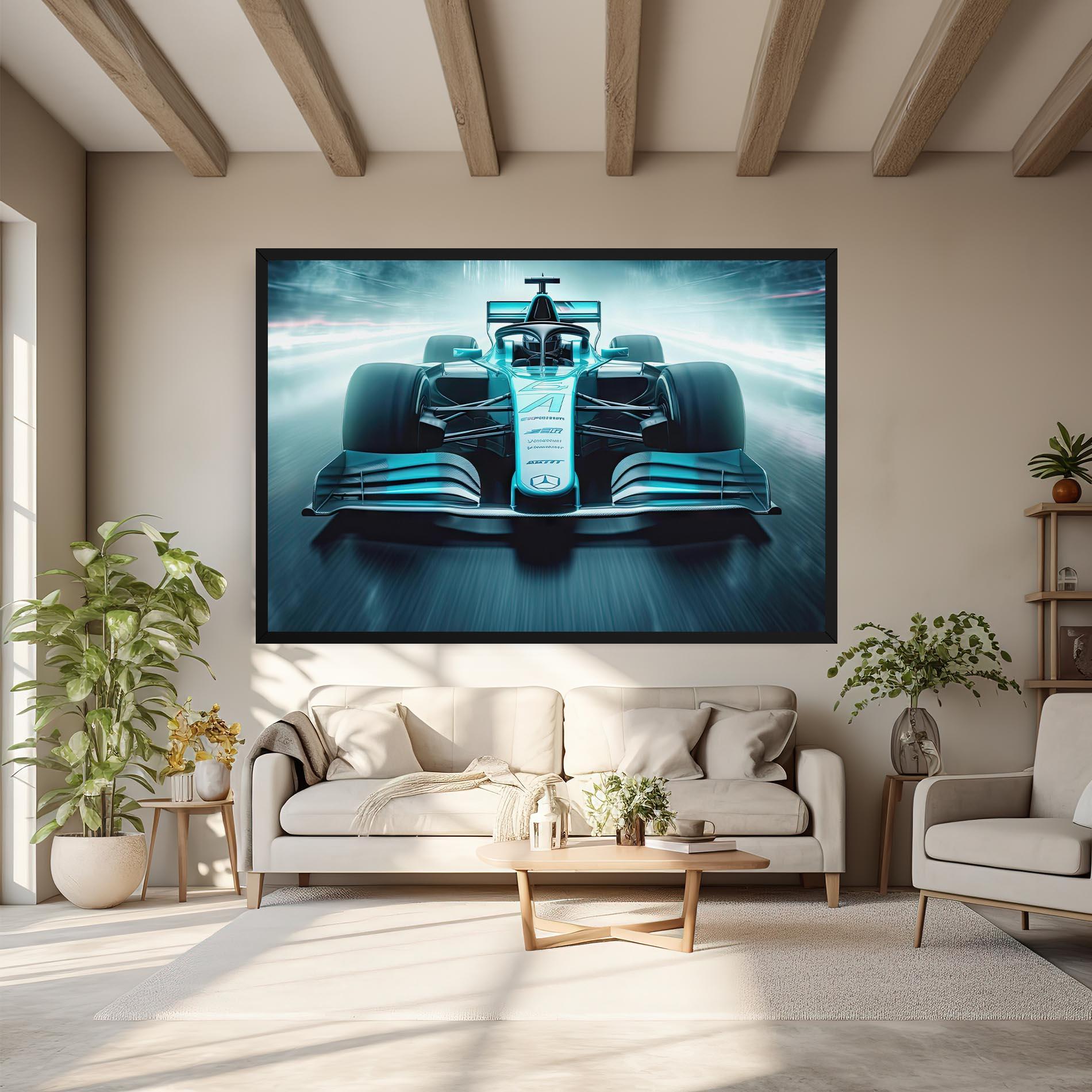 Картина на платно F1 Smoke Cars mockup 6