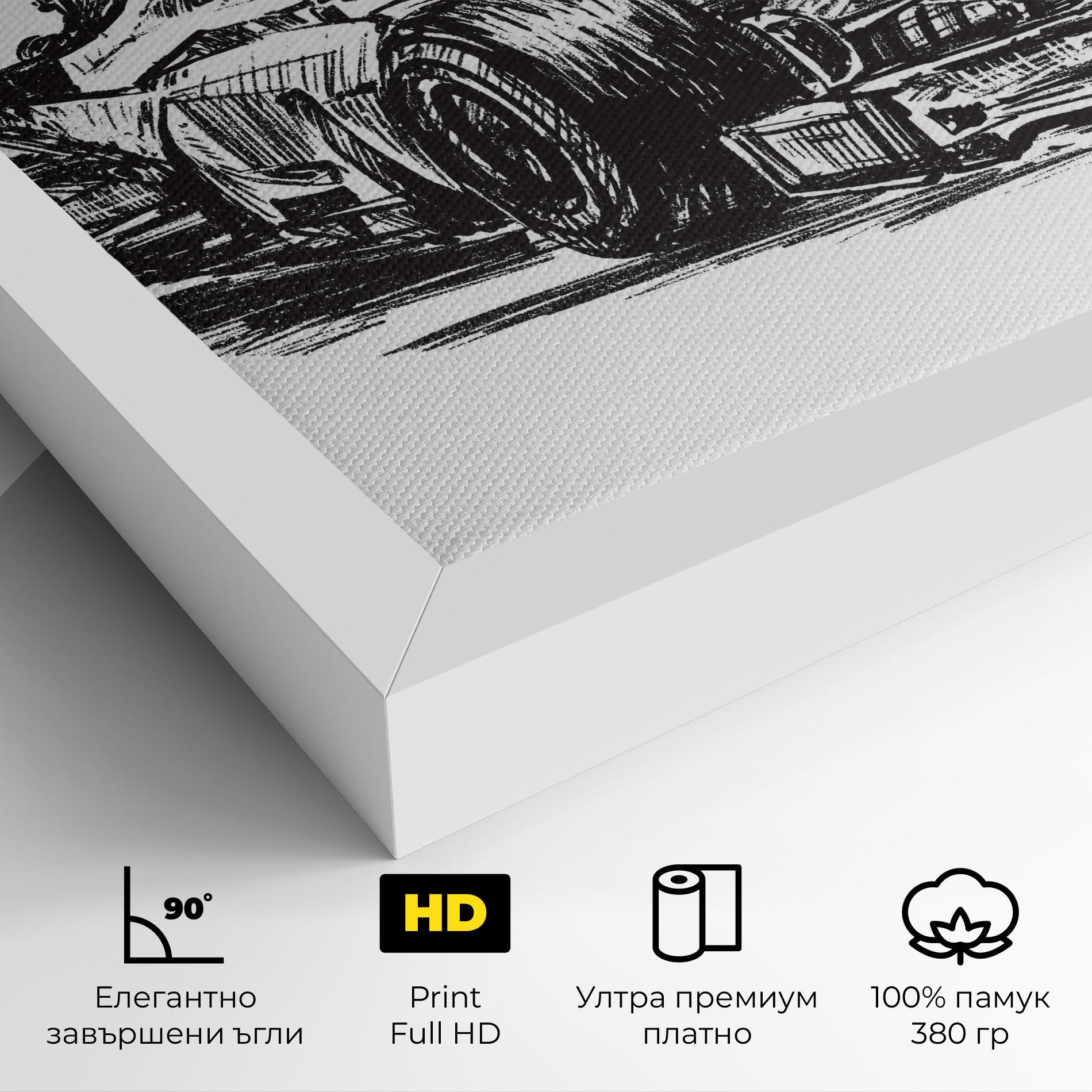 Картина на платно Black Line F1 mockup 4