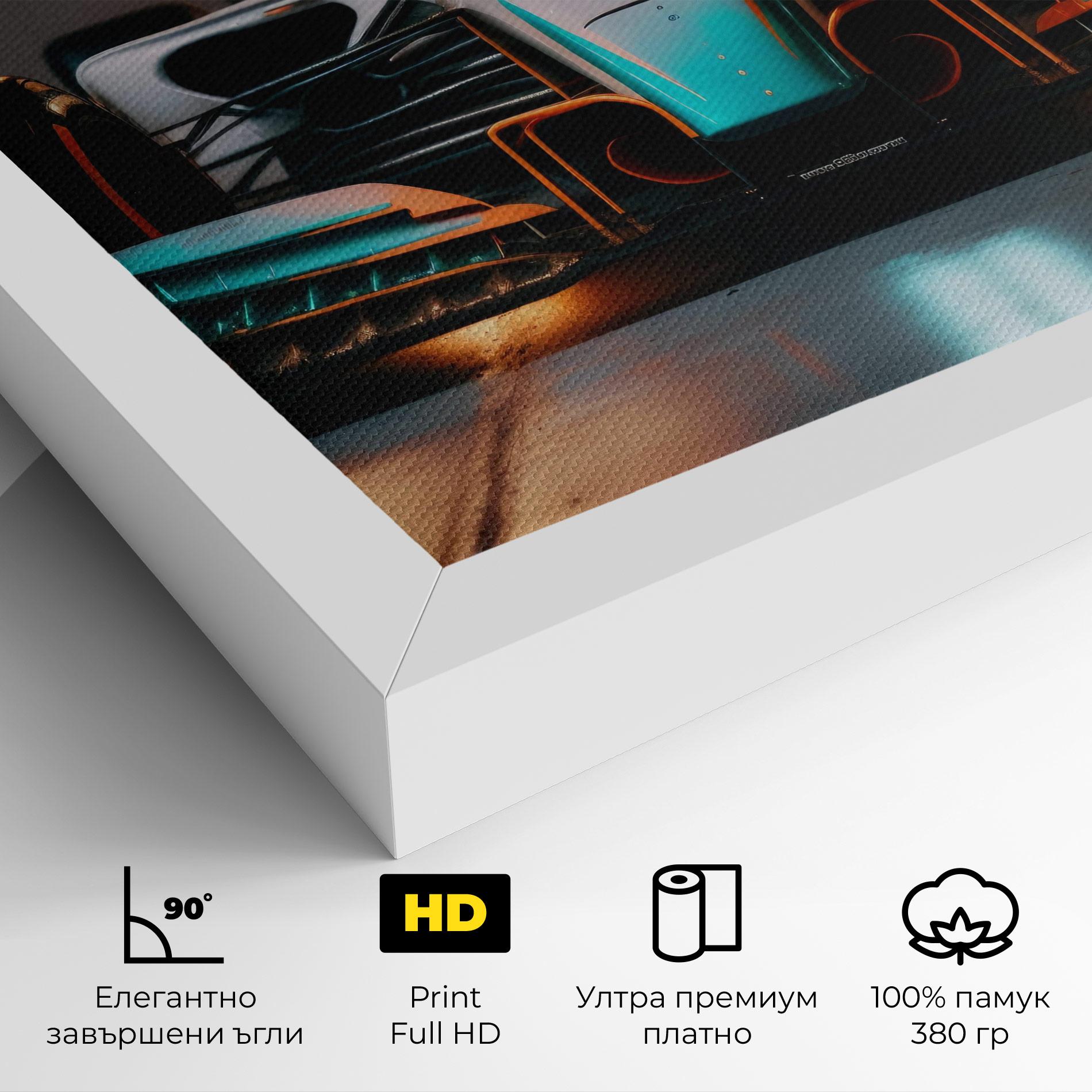 Картина на платно Blue White F1 mockup 4