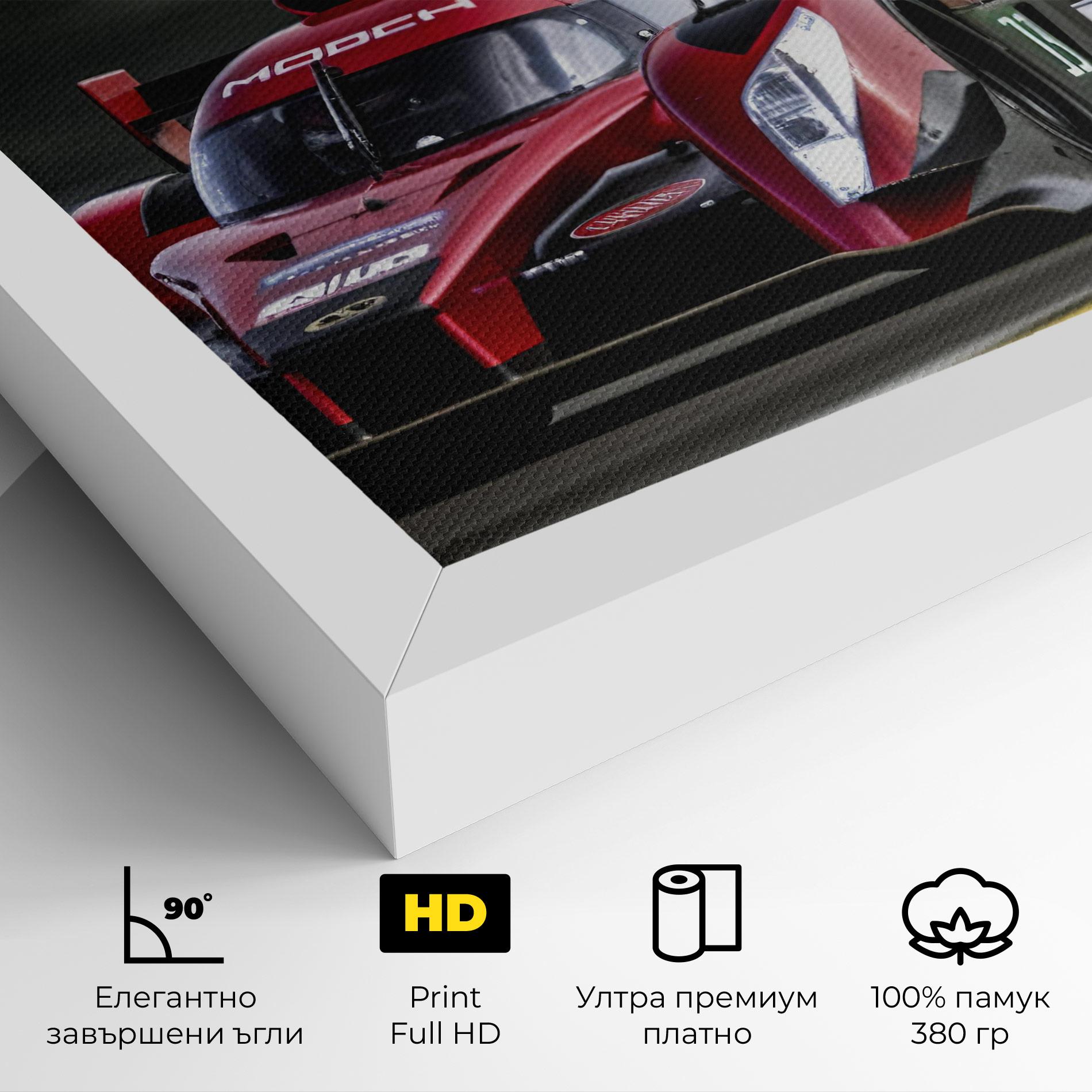Картина на платно Red Racing Cars mockup 4