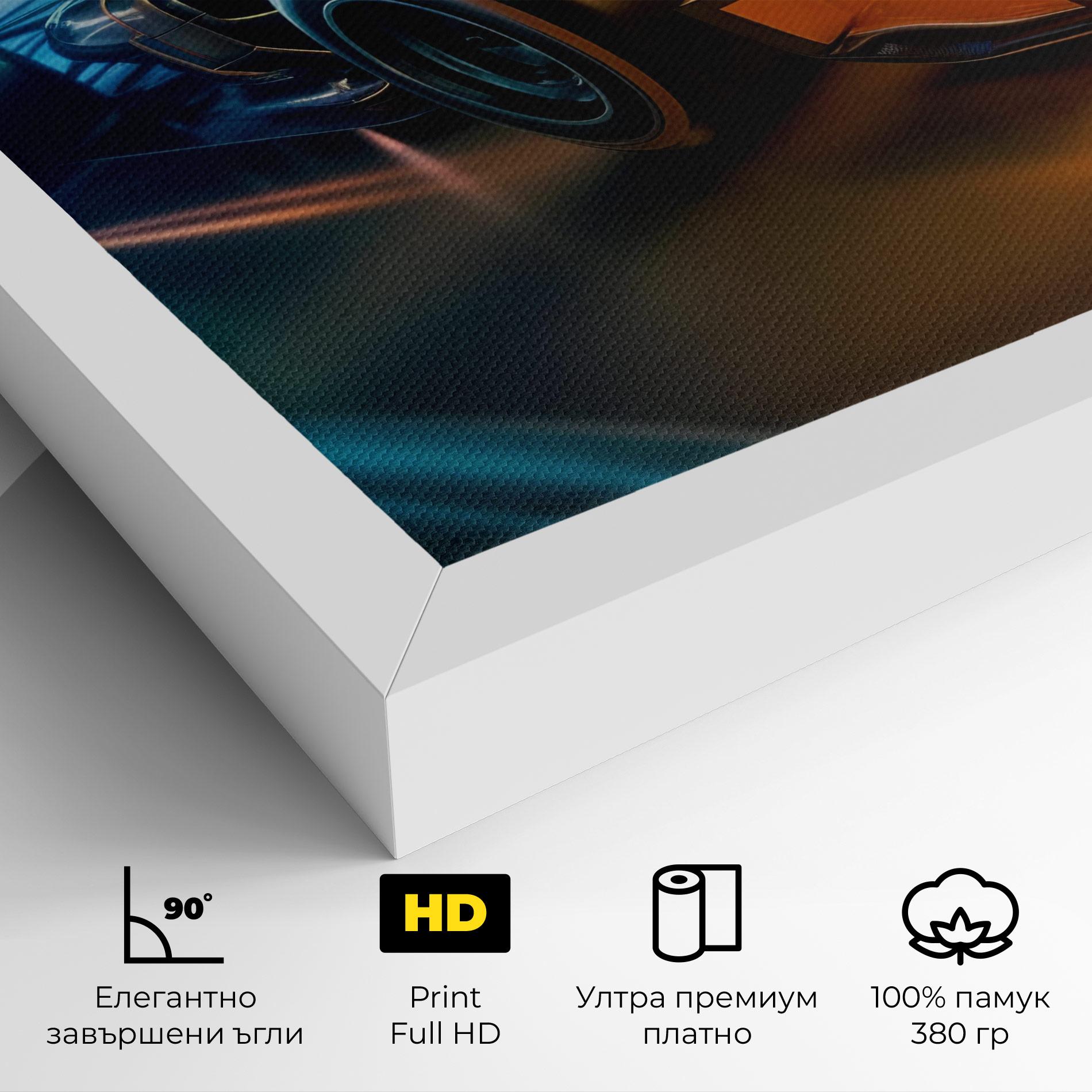 Картина на платно Yellow Blue F1 mockup 4