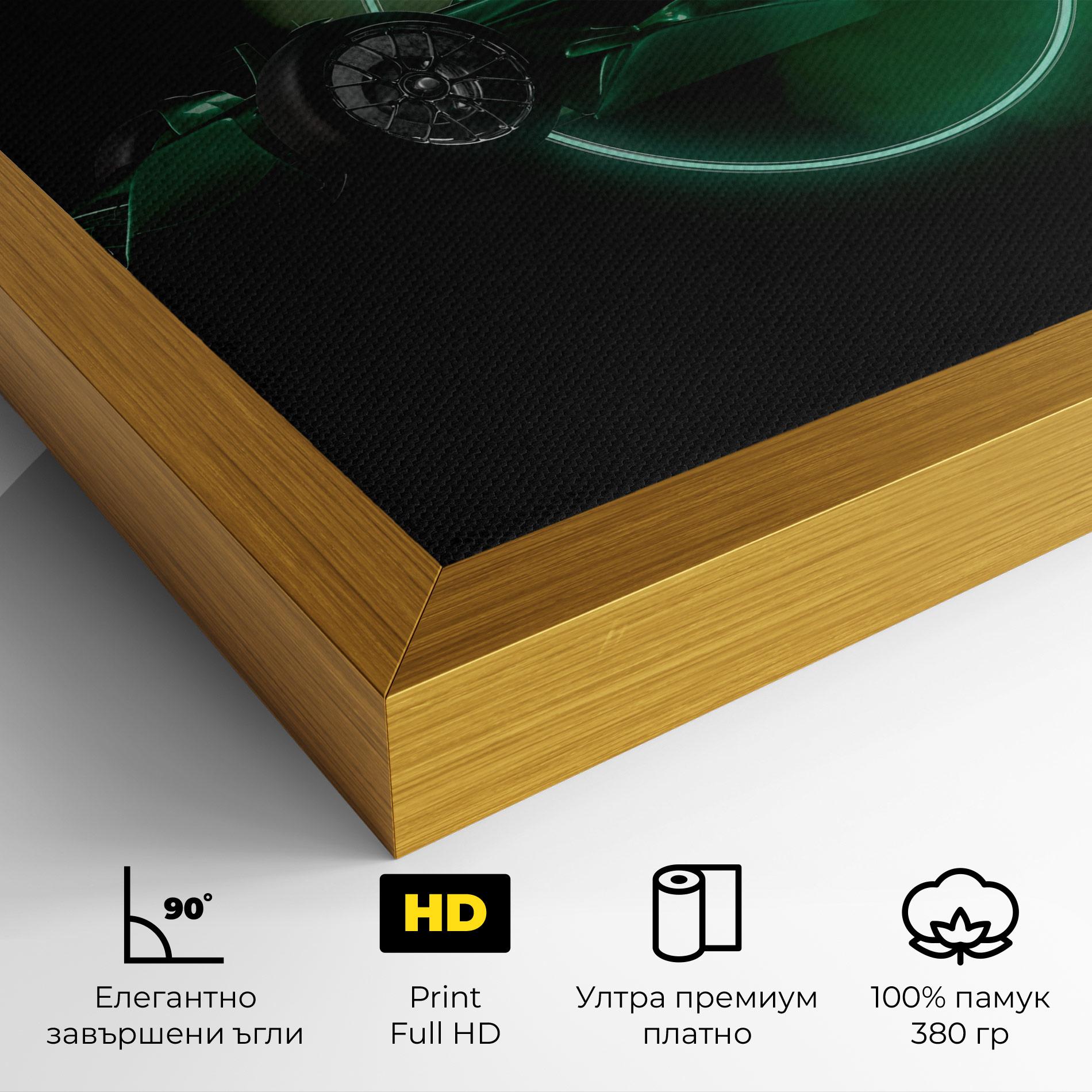 Картина на платно Green Racing Car mockup 4