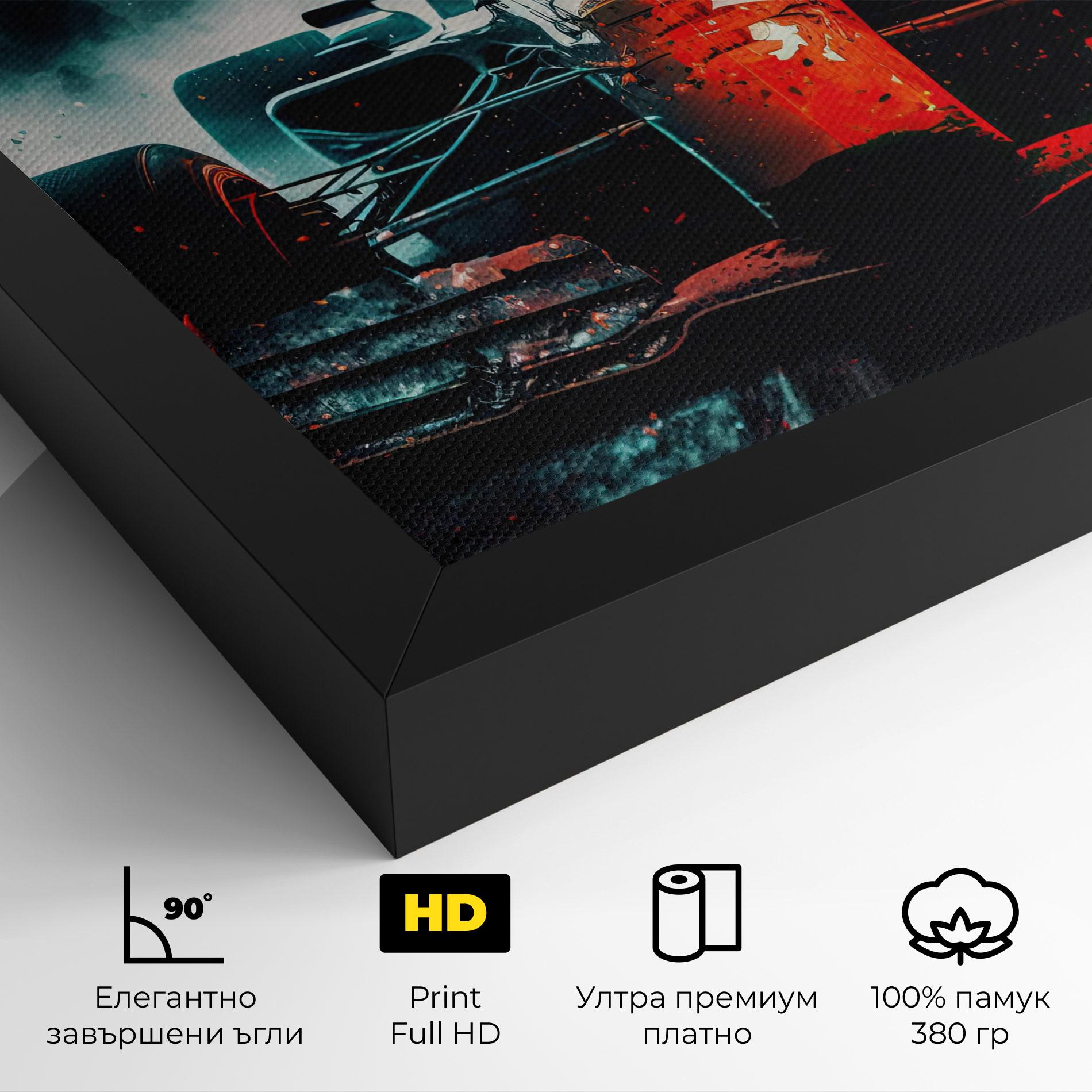 Картина на платно Blue Red F1 mockup 4