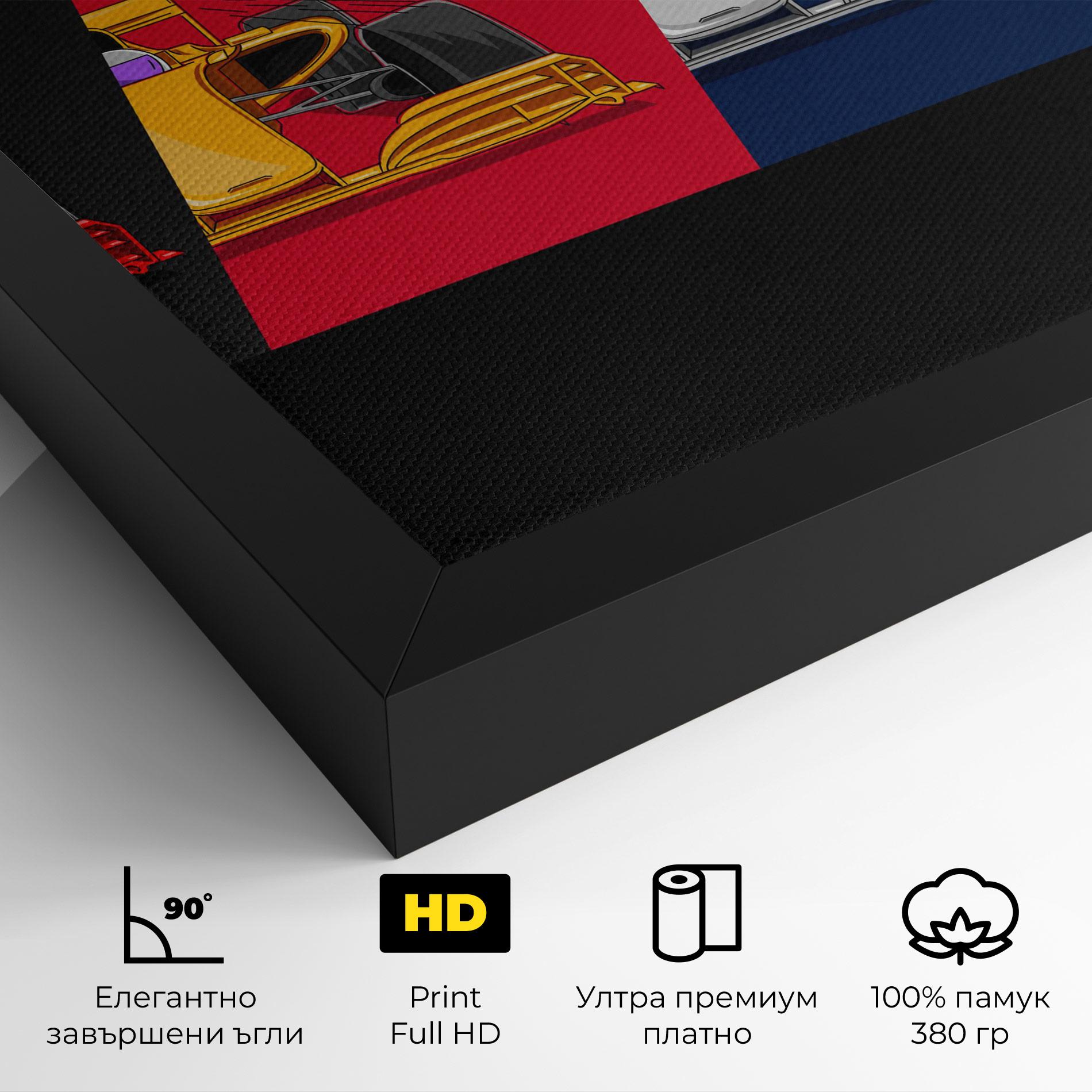 Картина на платно F1 Cars mockup 4