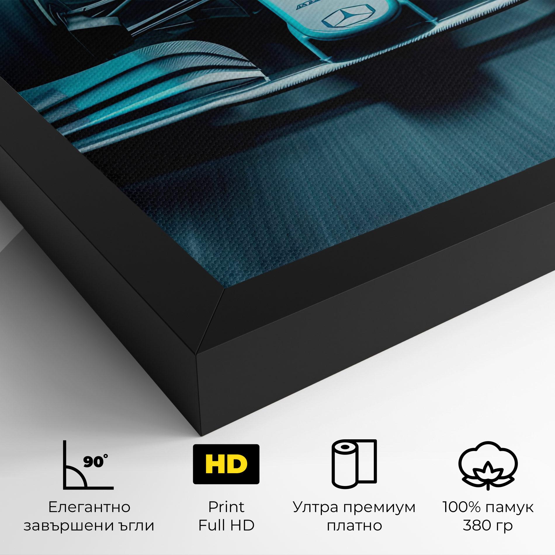 Картина на платно F1 Smoke Cars mockup 4