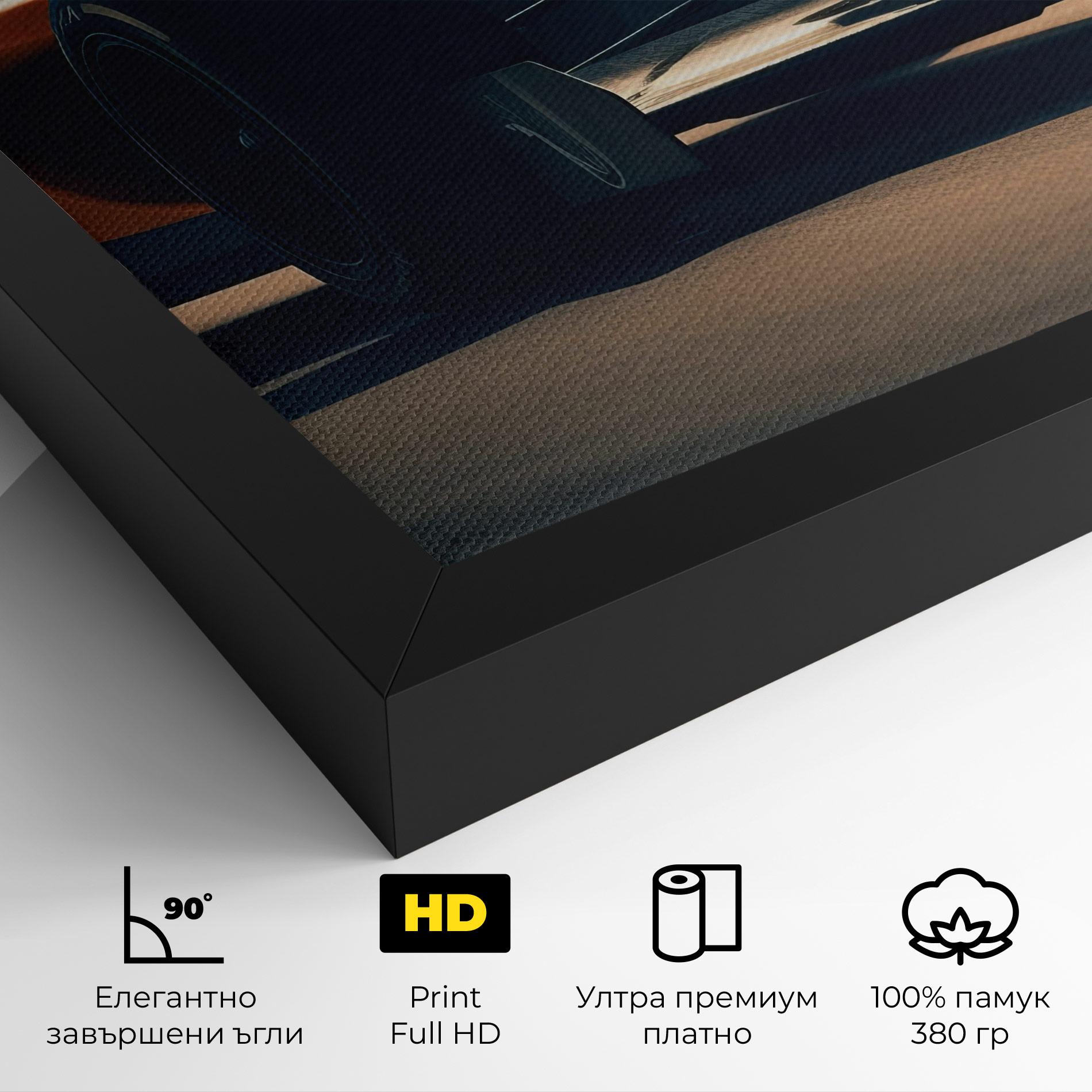 Картина на платно Orange Black F1 mockup 4