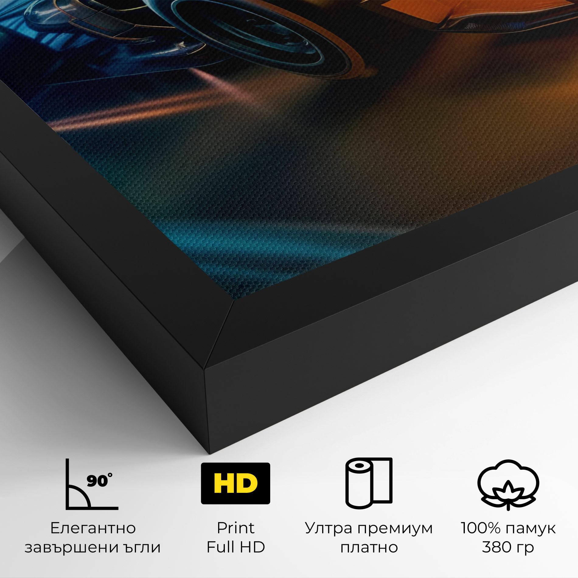 Картина на платно Yellow Blue F1 mockup 4