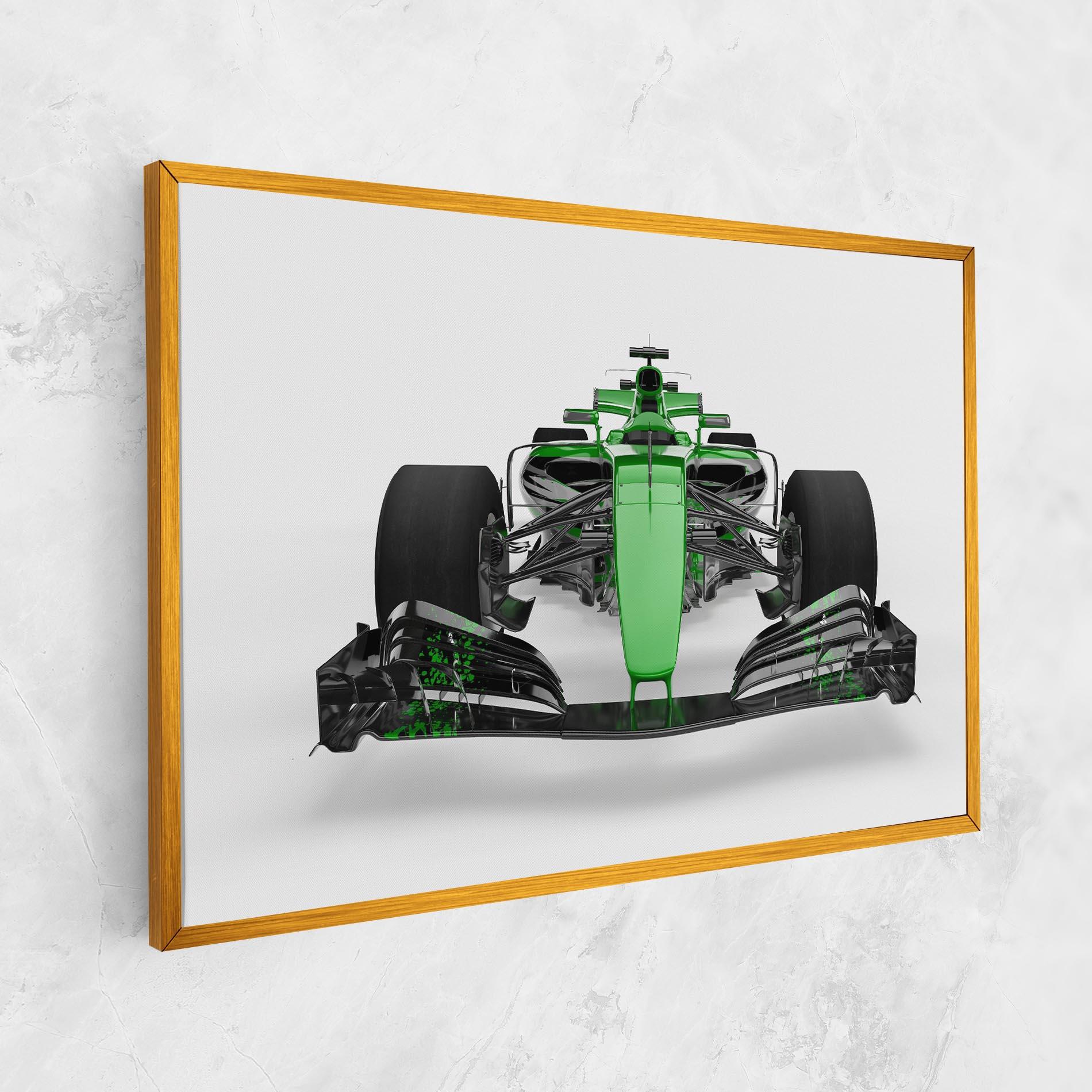 Картина на платно Green F1 Car mockup 1