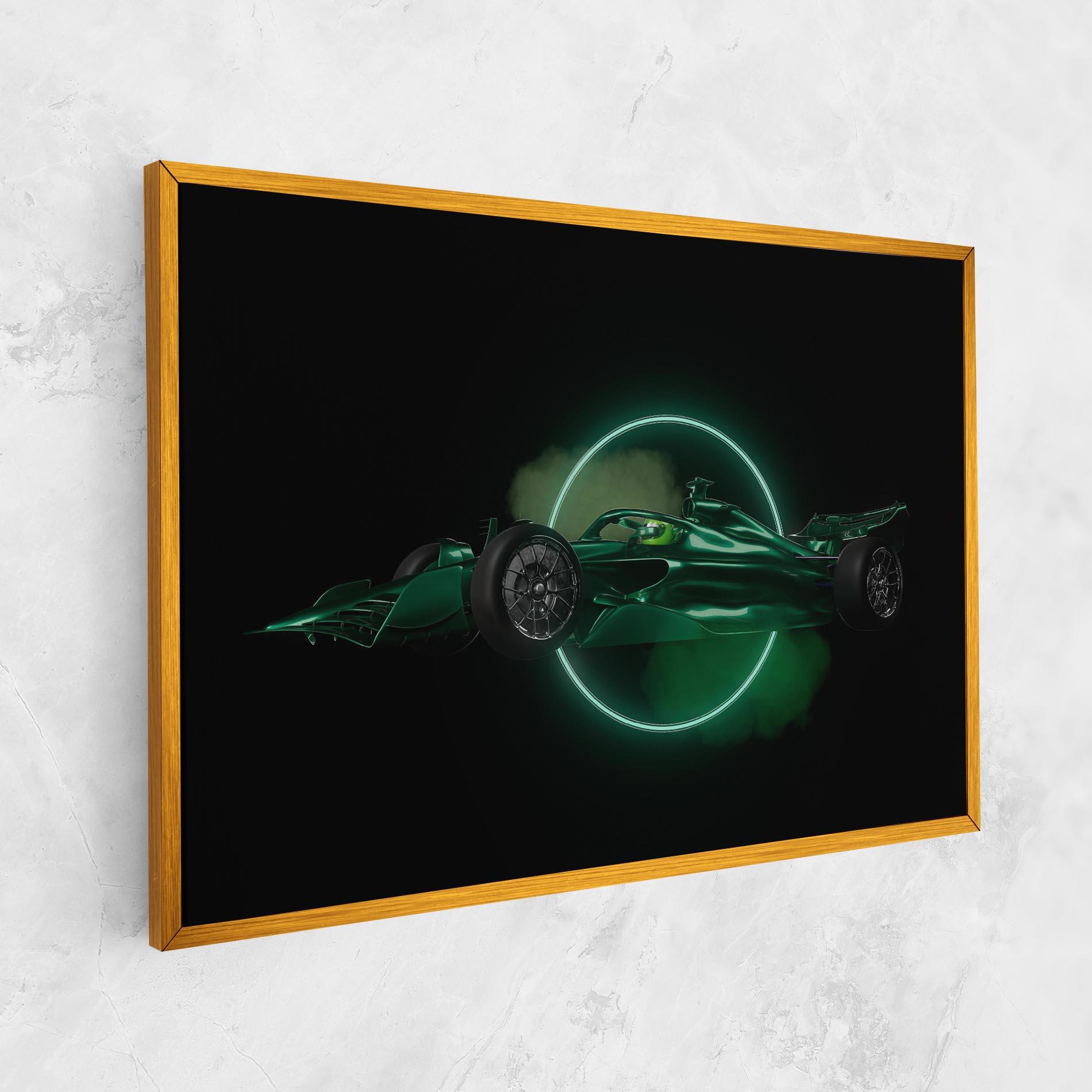Картина на платно Green Racing Car mockup 1