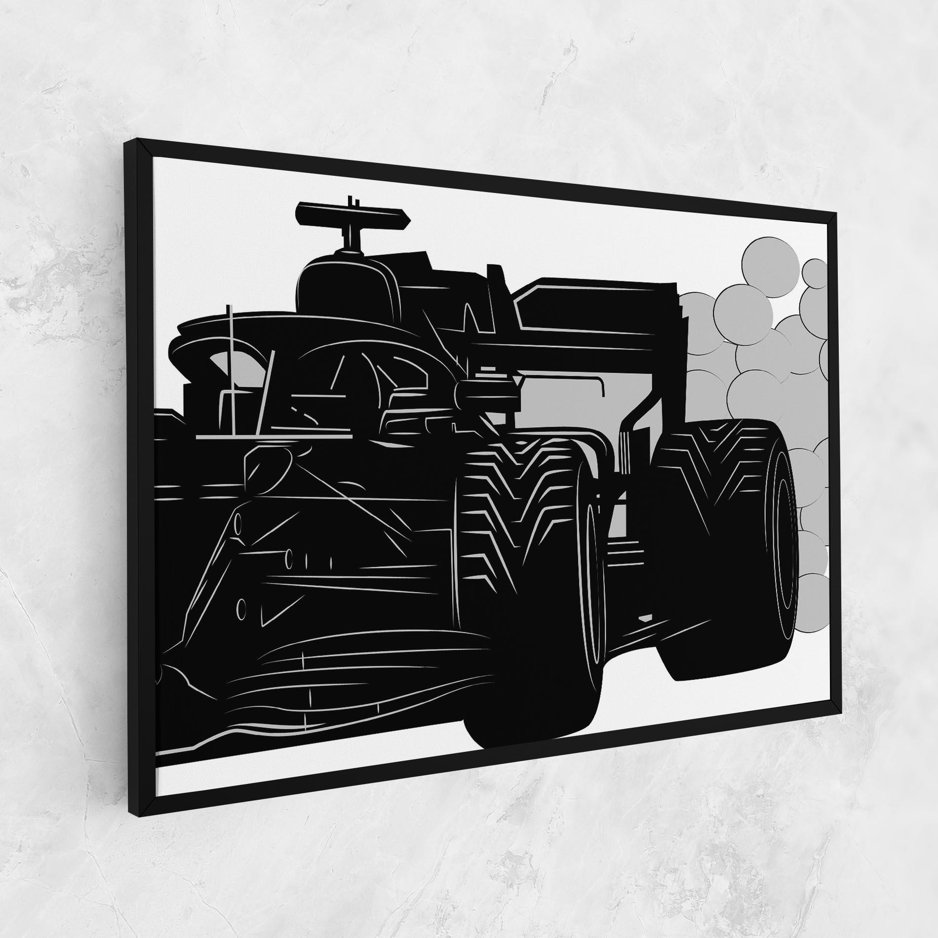 Картина на платно Car F1 Smoke mockup 1