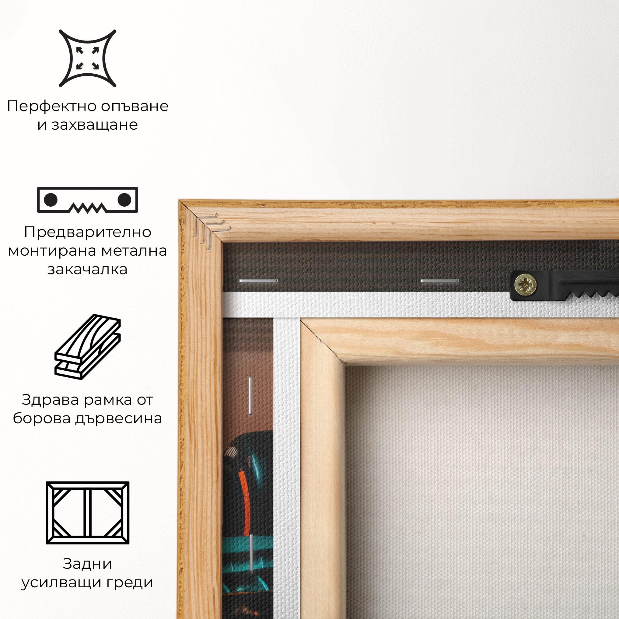 Картина на платно Blue White F1 mockup 5