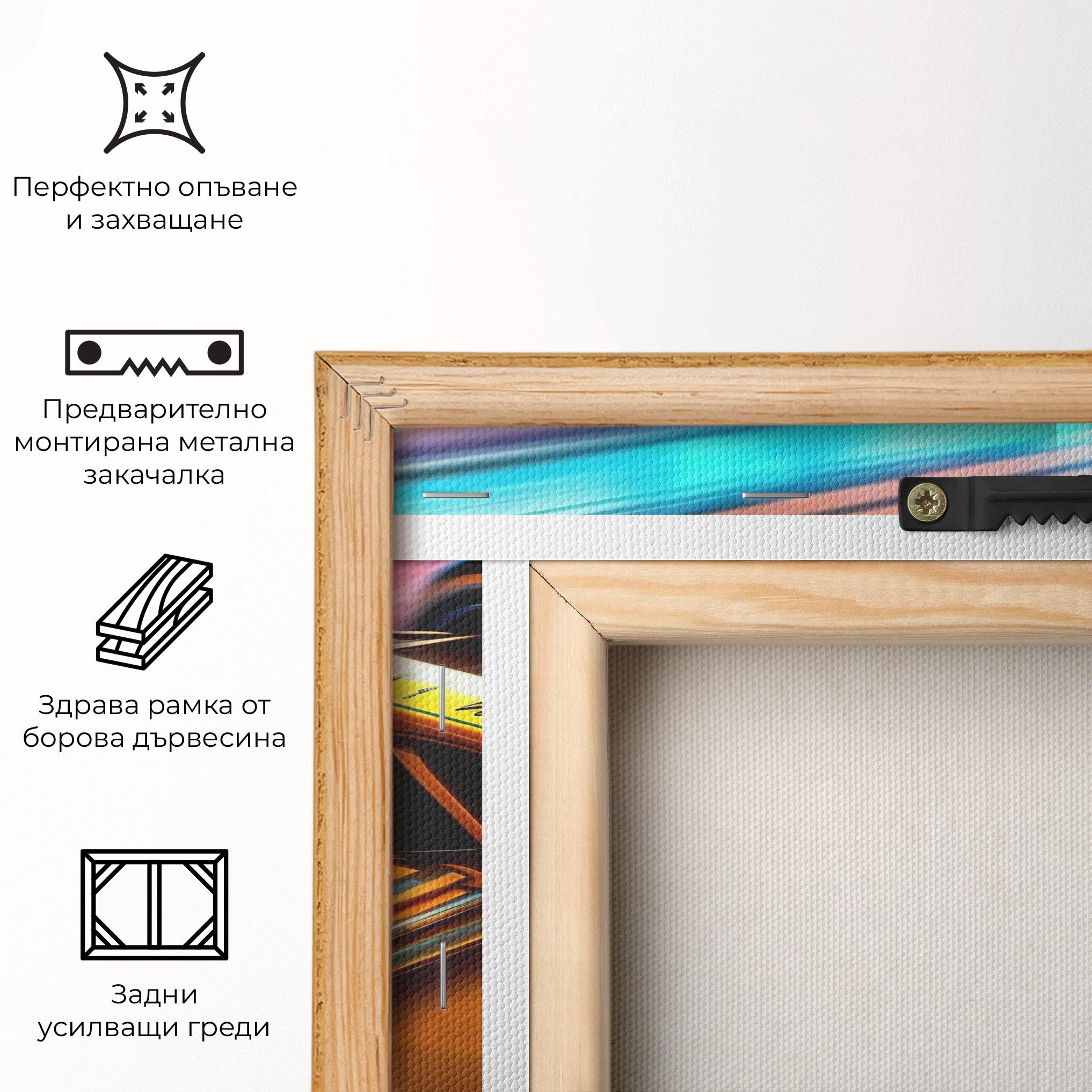 Картина на платно Yellow Blue F1 mockup 5