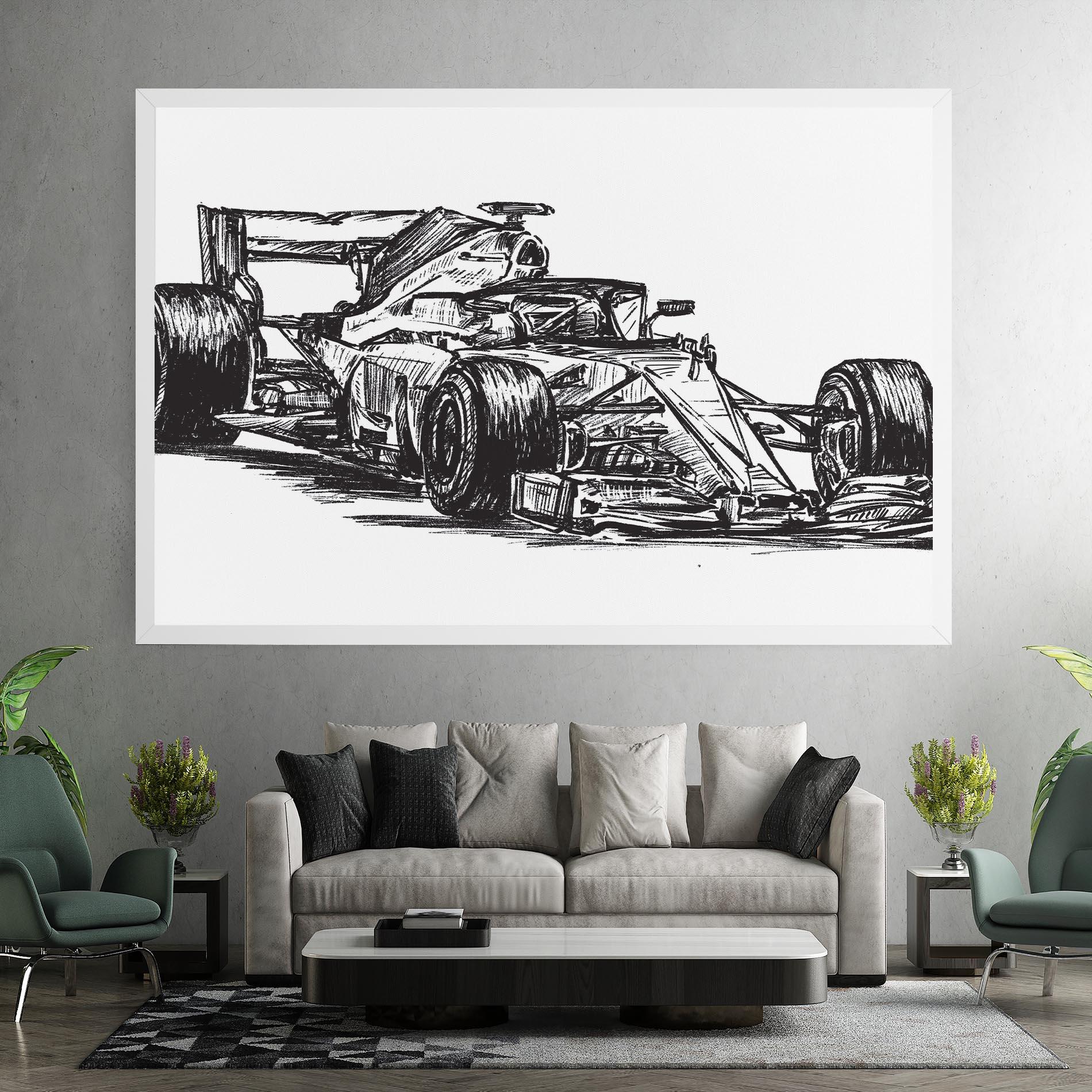 Картина на платно Black Line F1 mockup 7