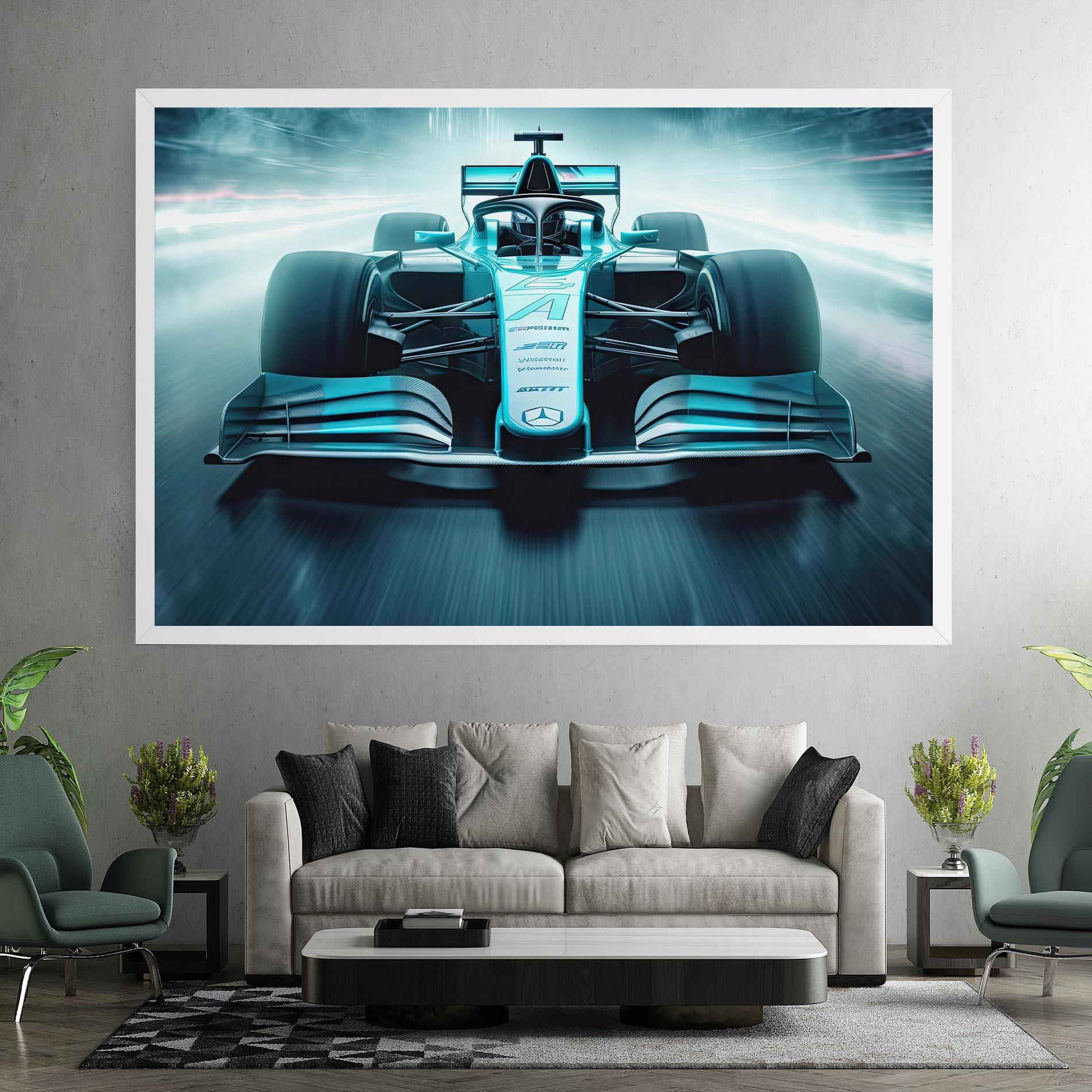 Картина на платно F1 Smoke Cars mockup 7