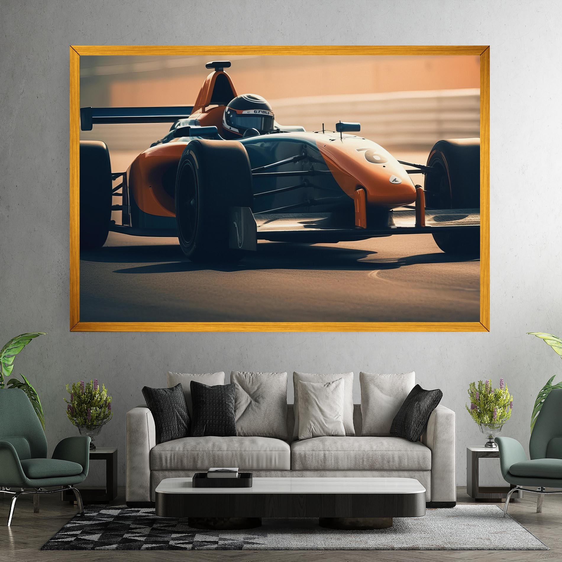 Картина на платно Orange Black F1 mockup 7