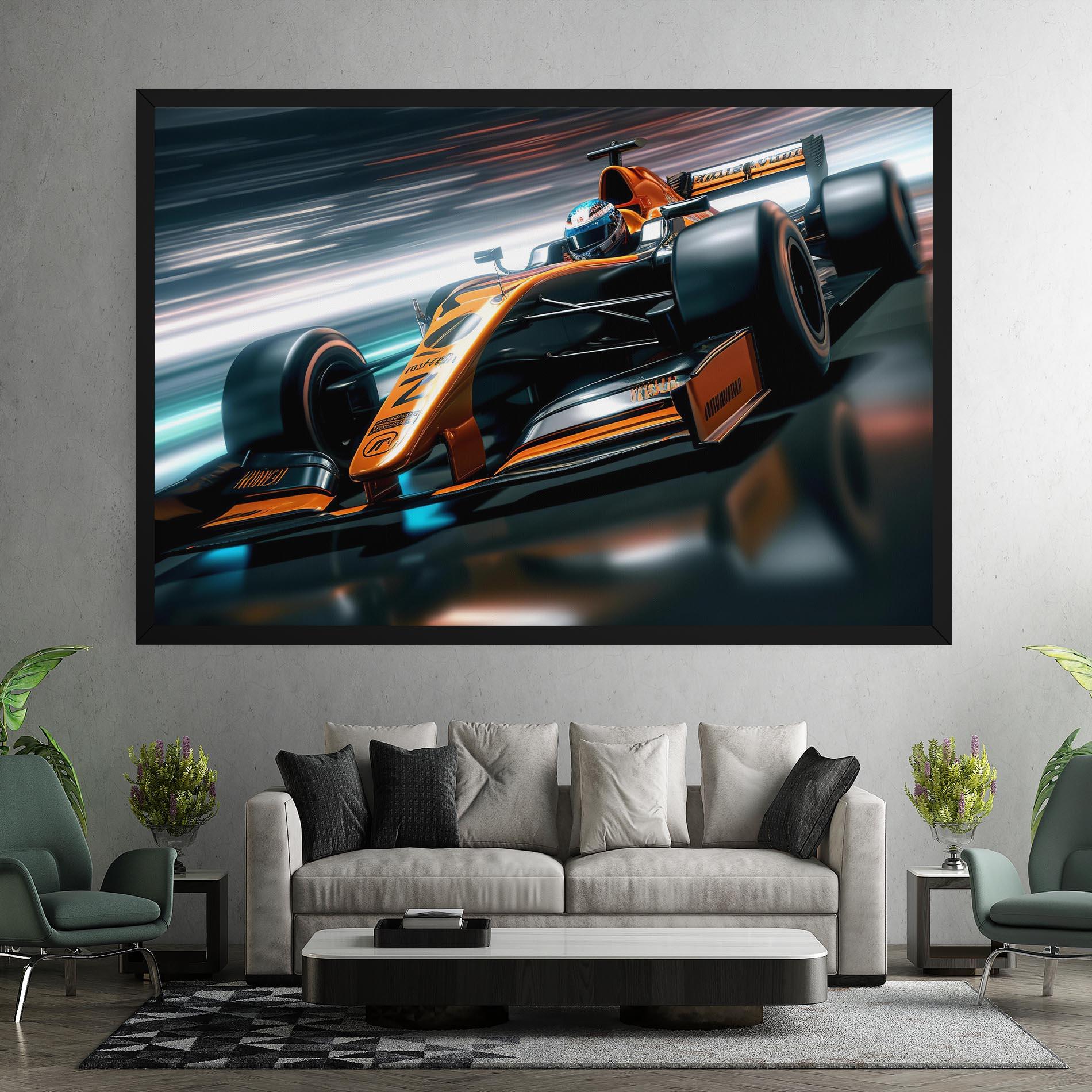 Картина на платно Orange F1 Car mockup 7