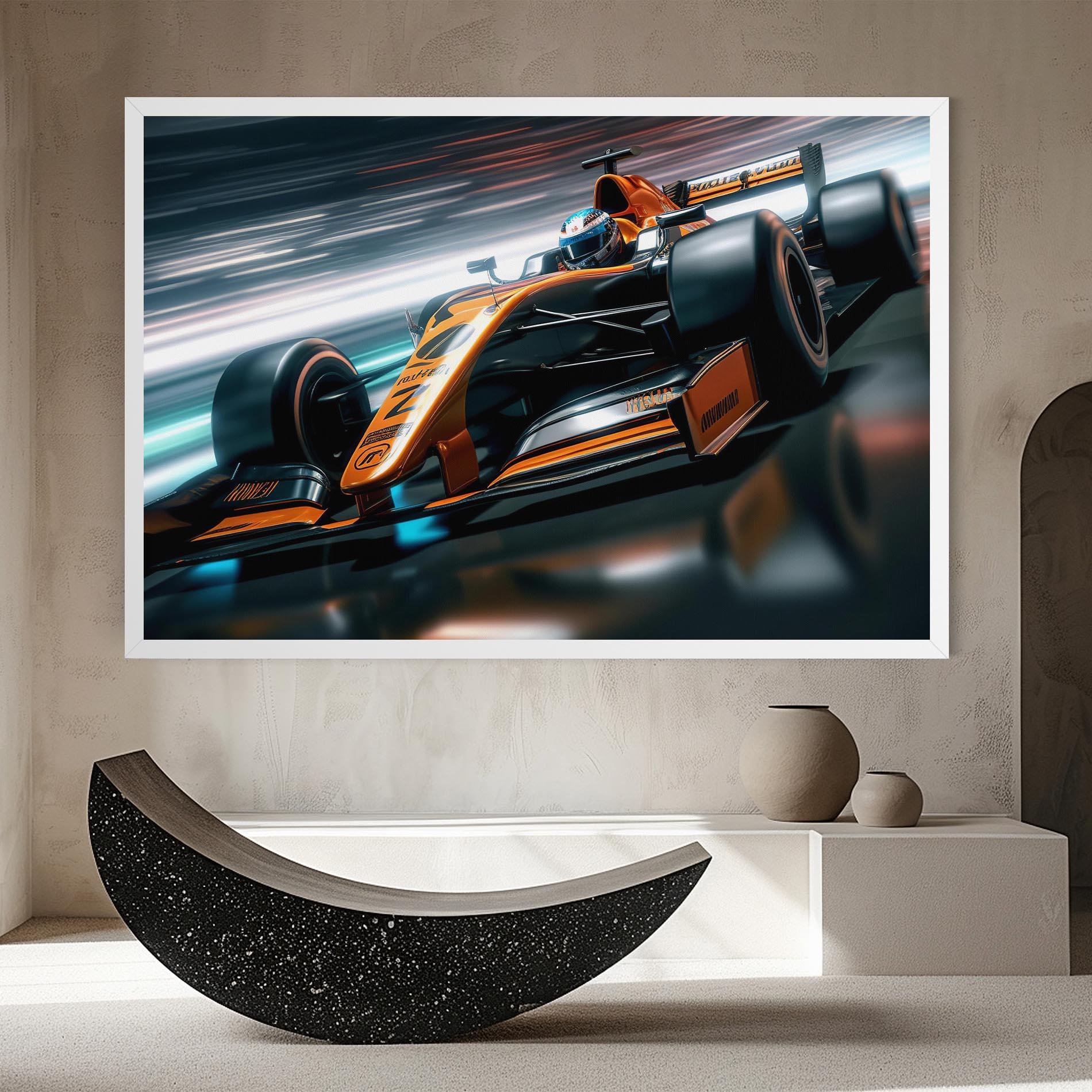 Картина на платно Orange F1 Car mockup 8