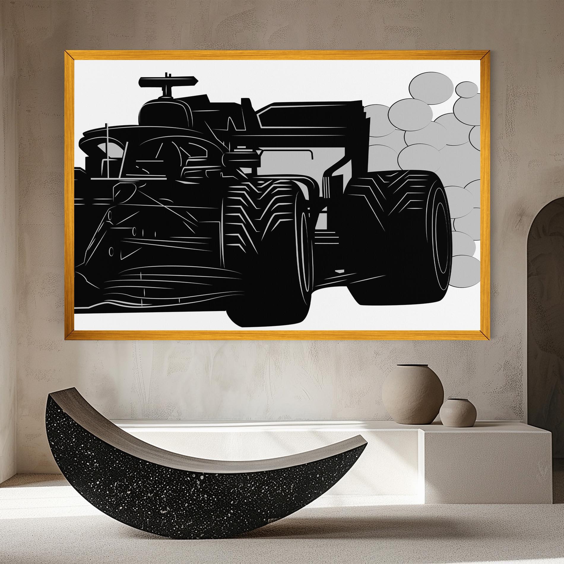 Картина на платно Car F1 Smoke mockup 8