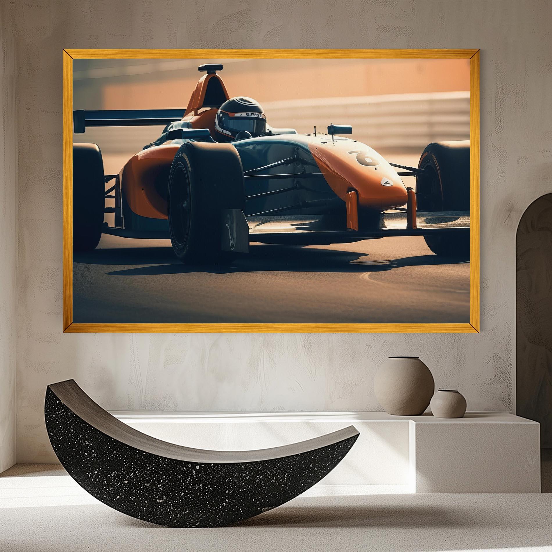 Картина на платно Orange Black F1 mockup 8