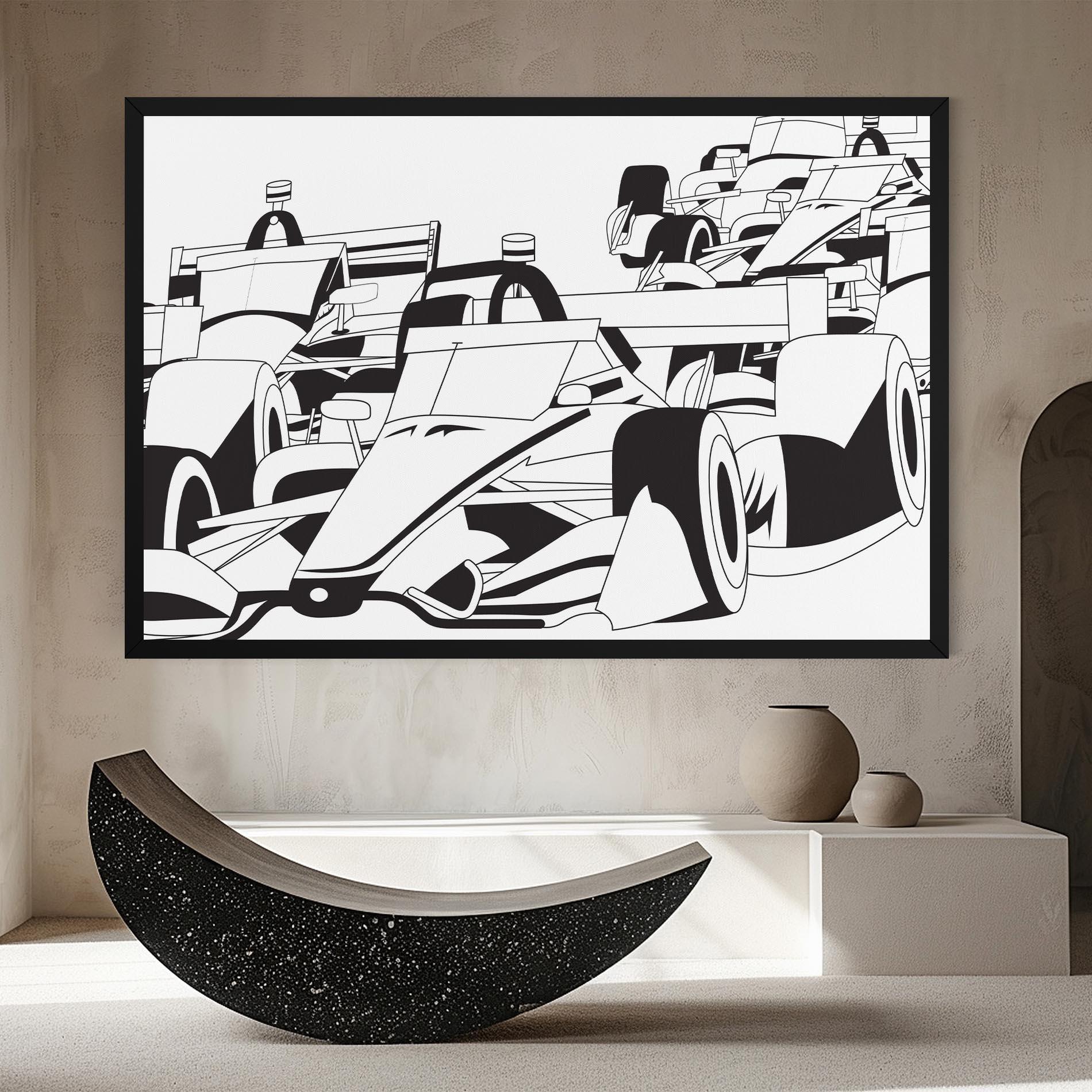 Картина на платно Grand Prix Cars mockup 8