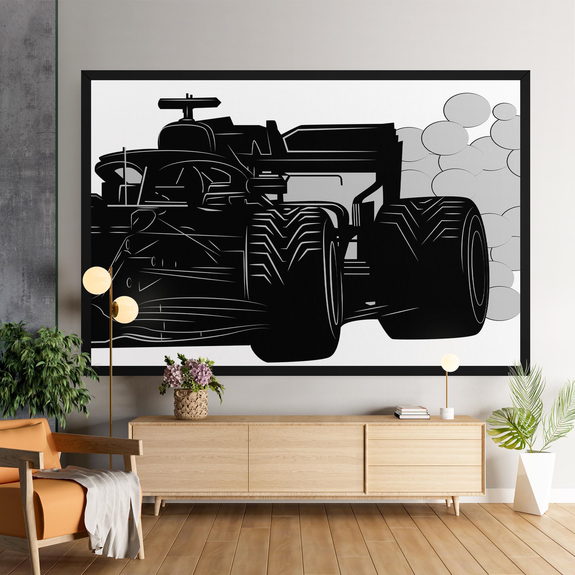 Картина на платно Car F1 Smoke mockup 9