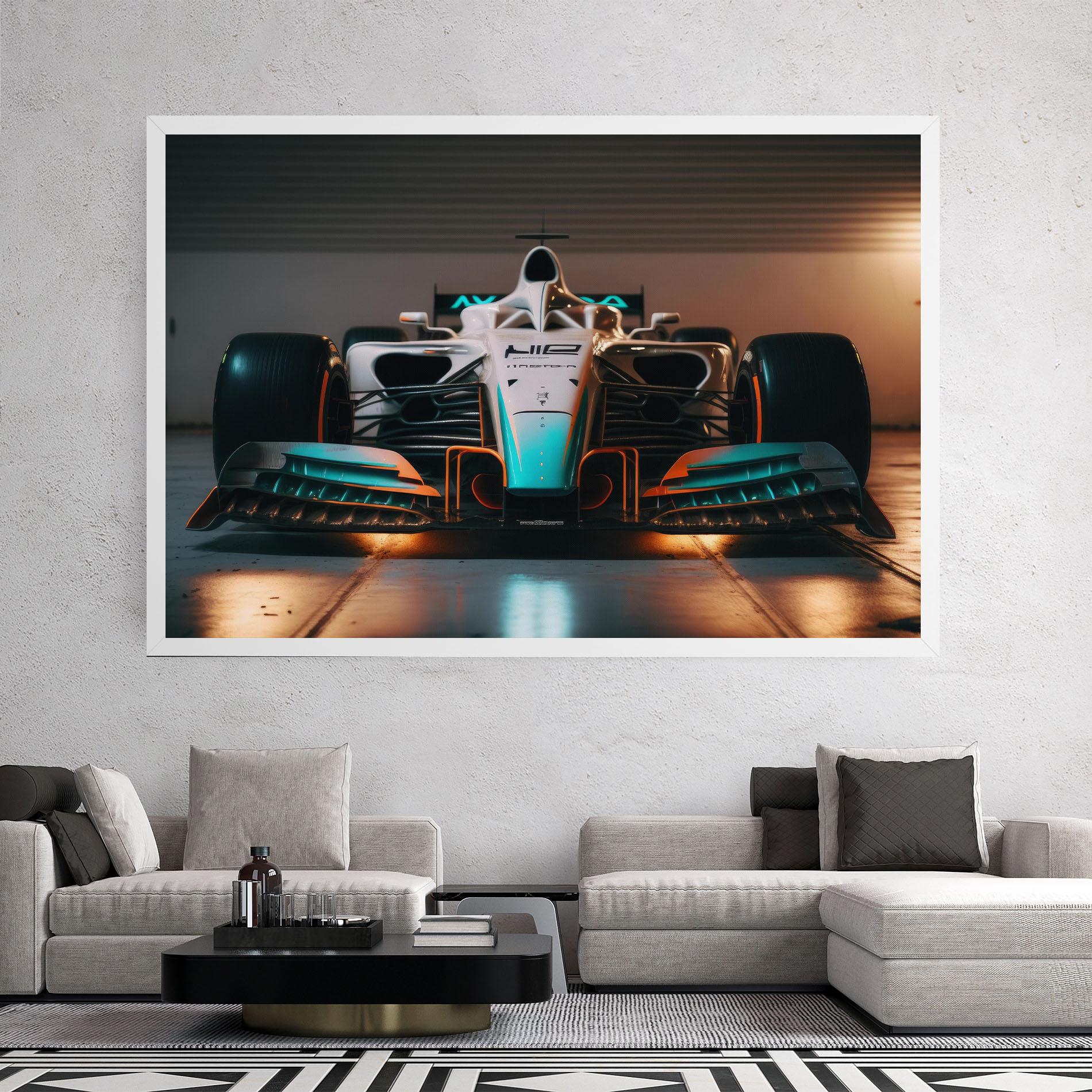 Картина на платно Blue White F1 mockup 2