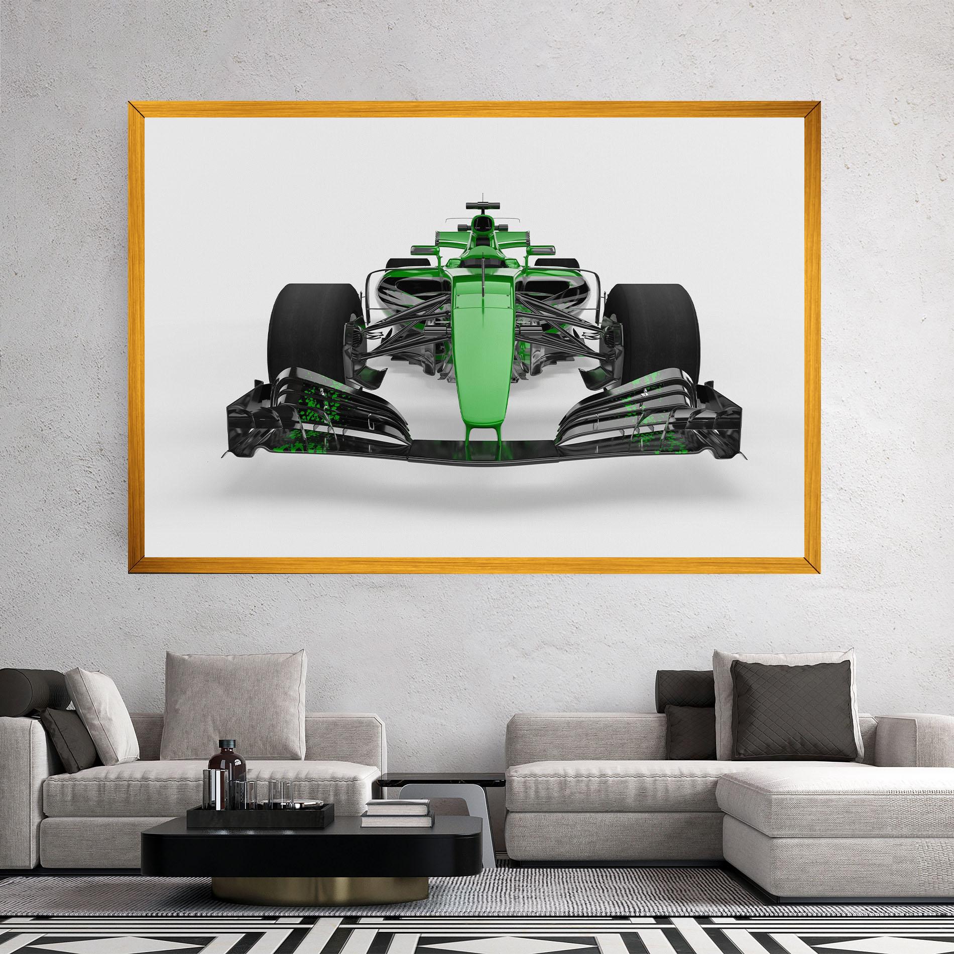 Картина на платно Green F1 Car mockup 2