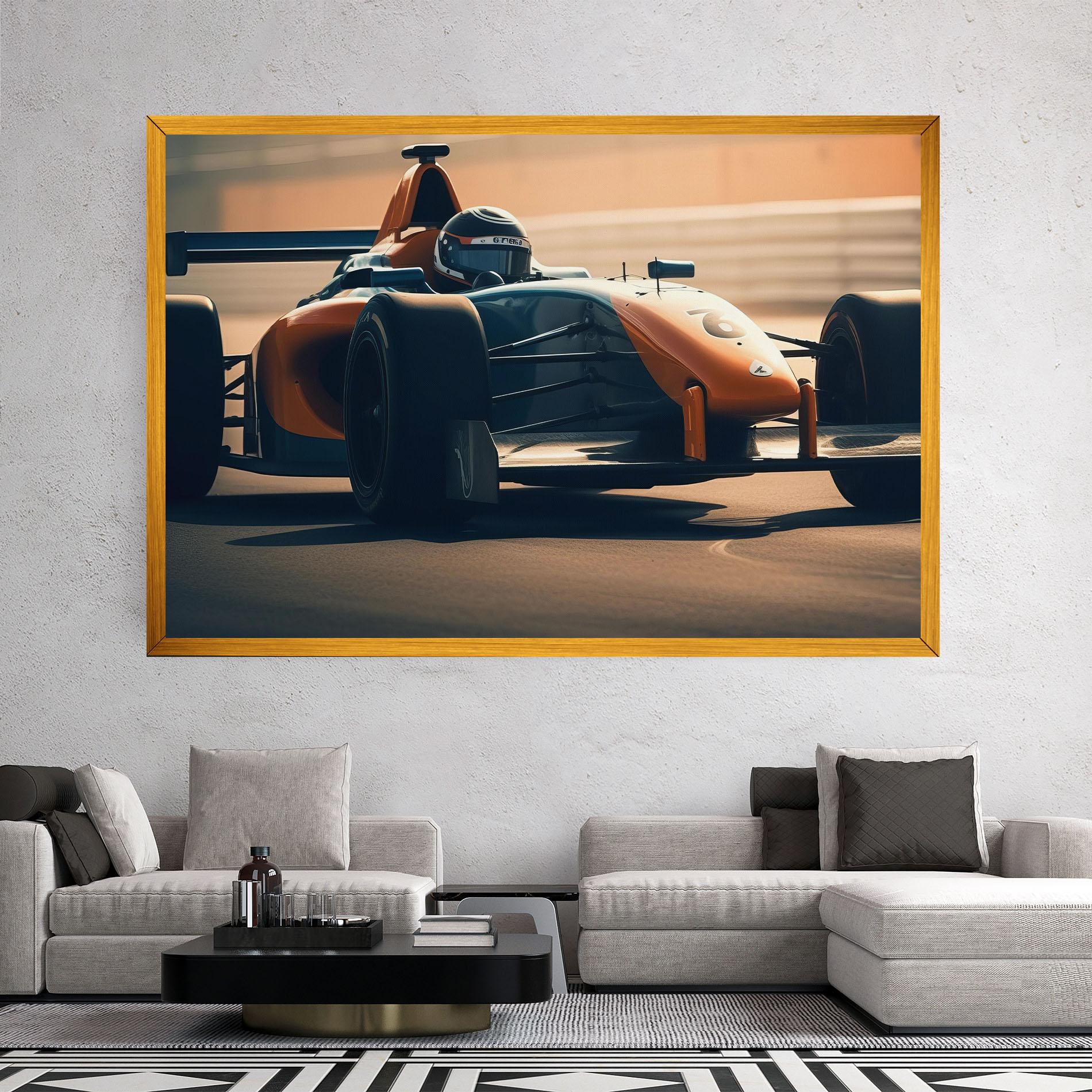Картина на платно Orange Black F1 mockup 2