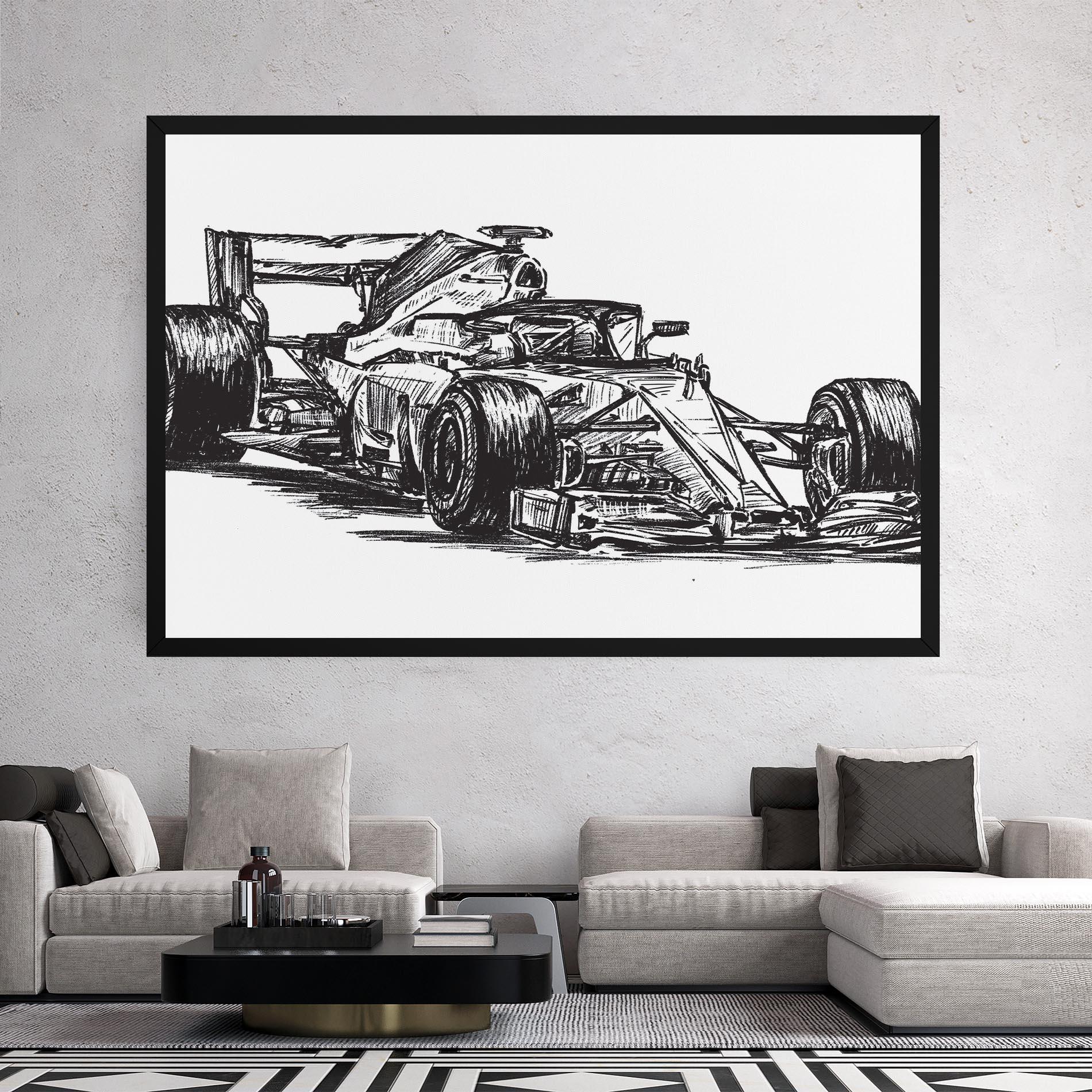 Картина на платно Black Line F1 mockup 2