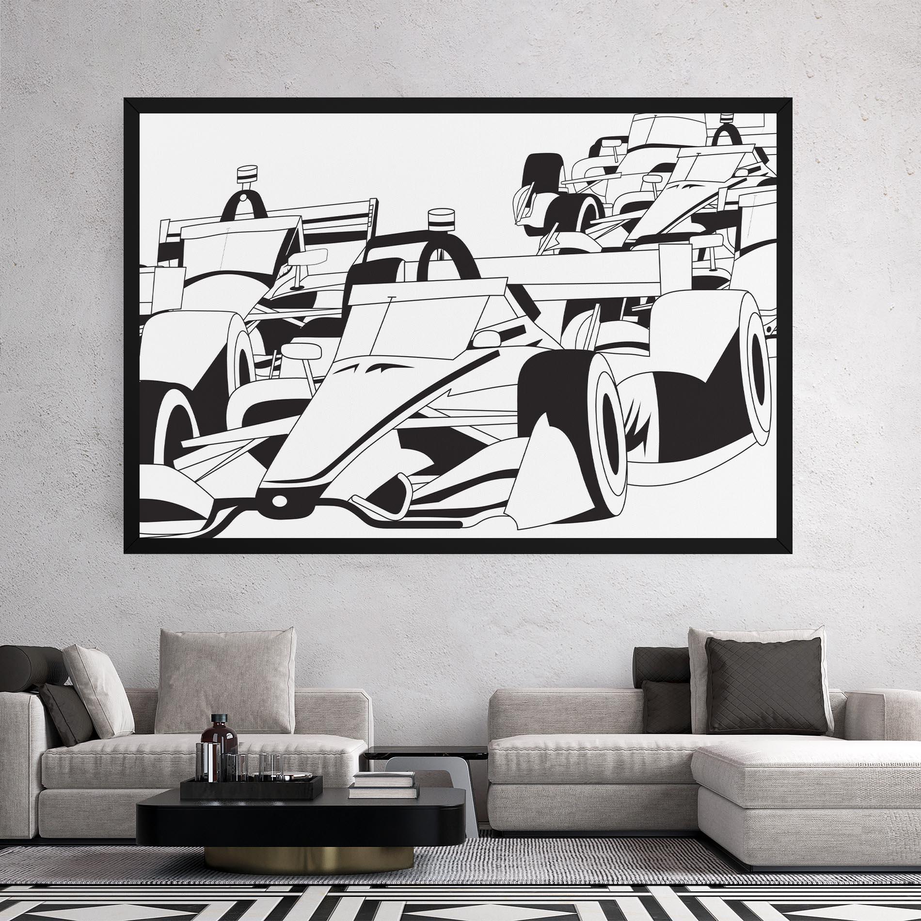 Картина на платно Grand Prix Cars mockup 2