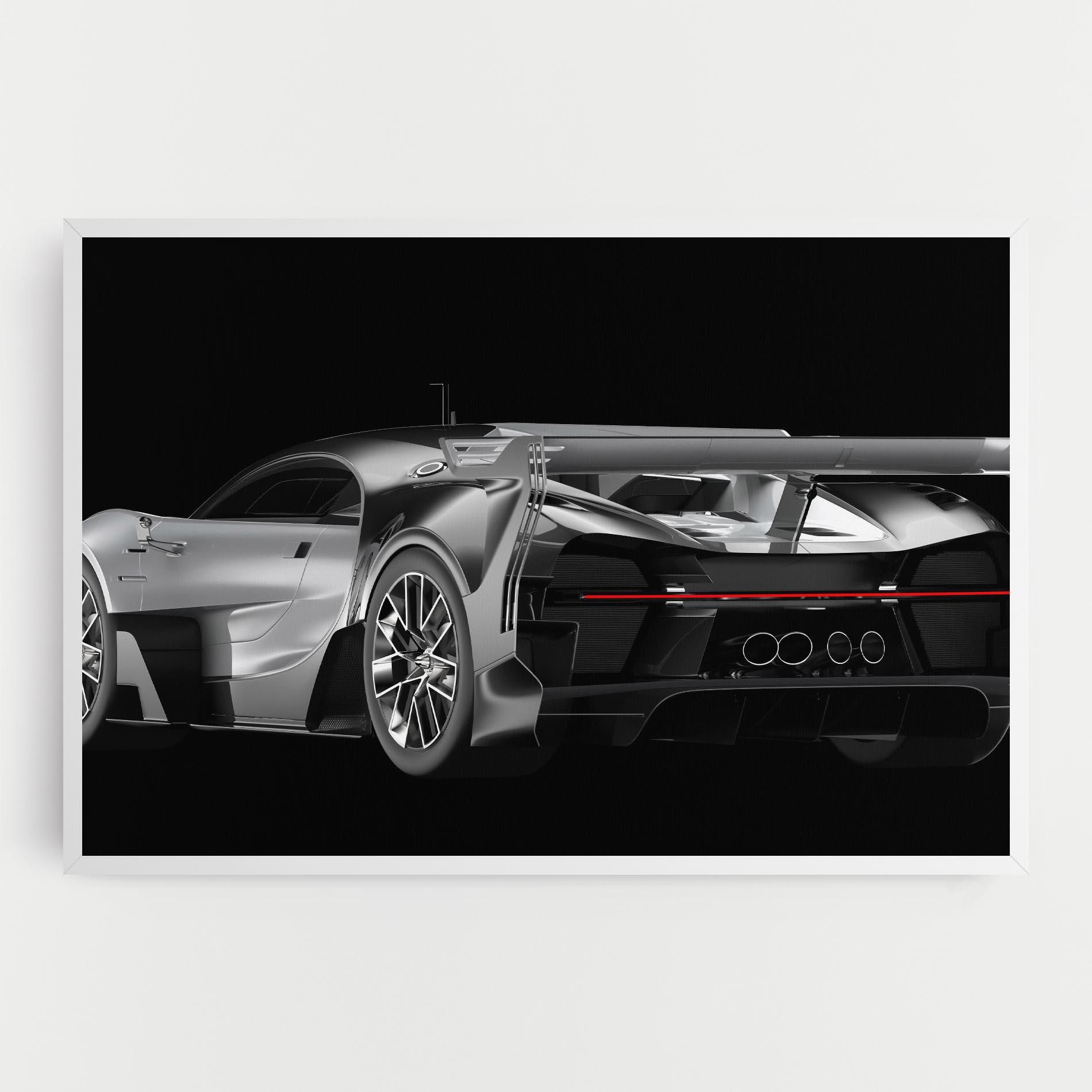 Картина на платно Black Rear Hypercar mockup 0