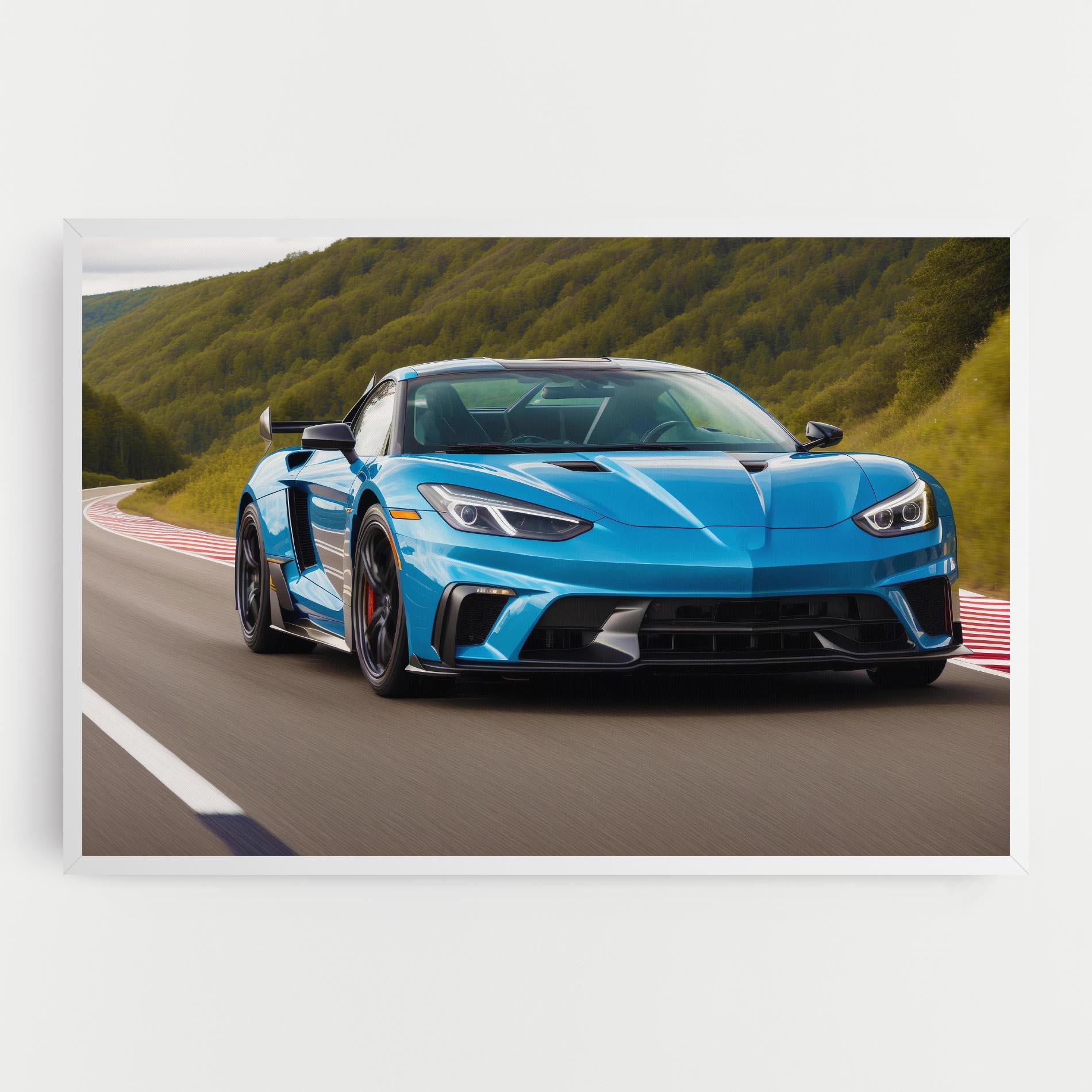 Картина на платно Blue Sport Car mockup 0