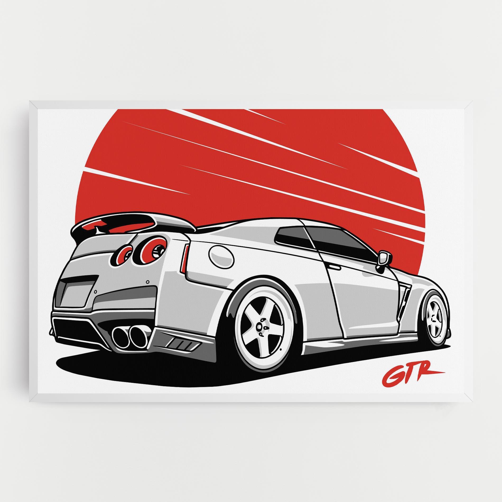 Картина на платно Grey Gtr Car mockup 0