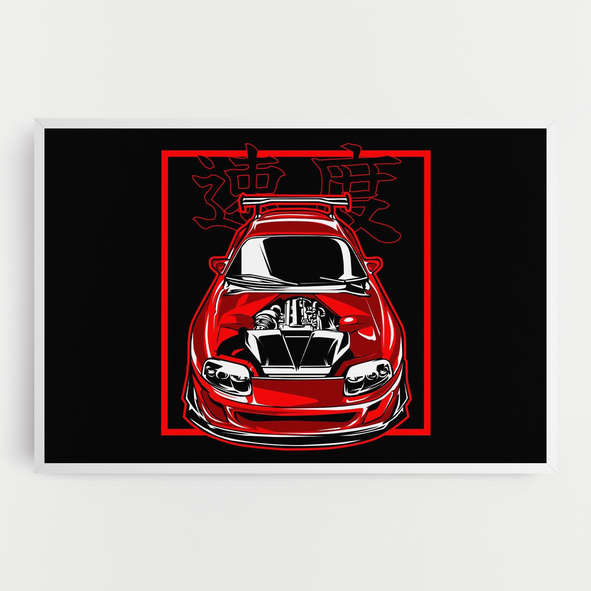 Картина на платно Japanese Red Car mockup 0