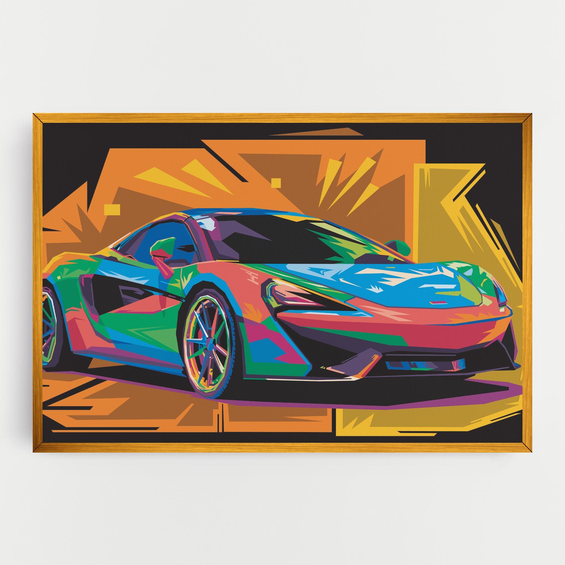 Картина на платно Colorful Sport Car mockup 0
