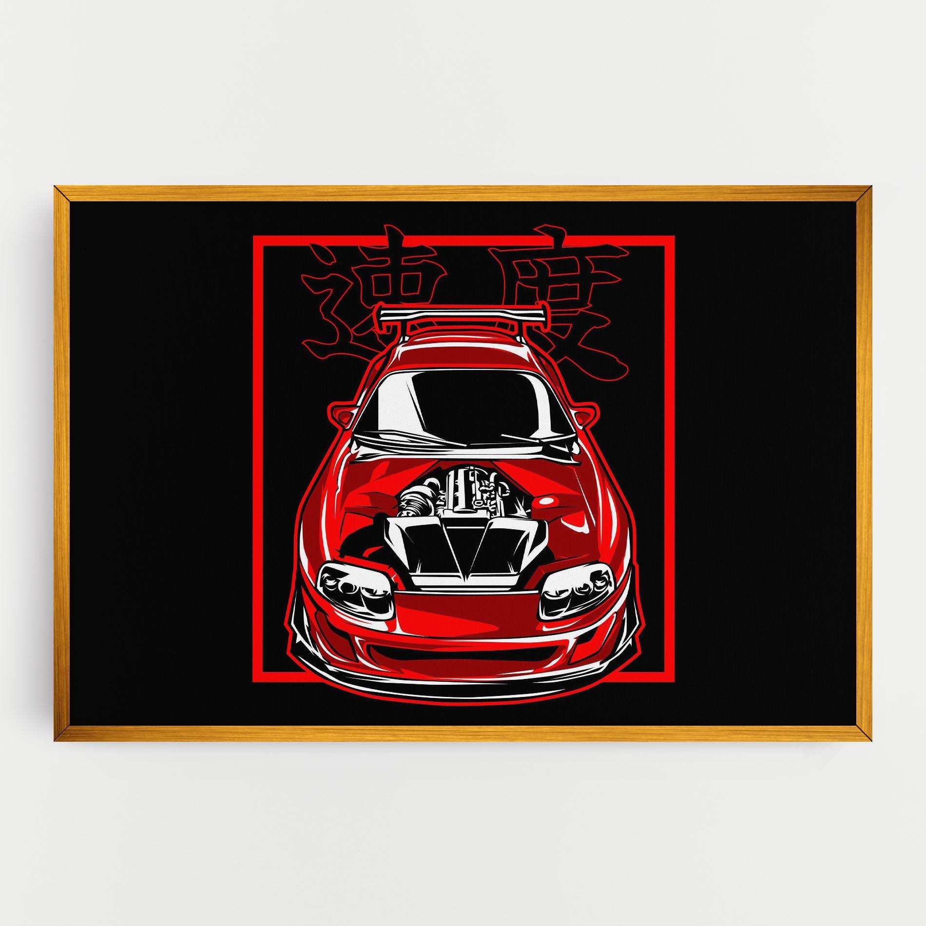 Картина на платно Japanese Red Car mockup 0
