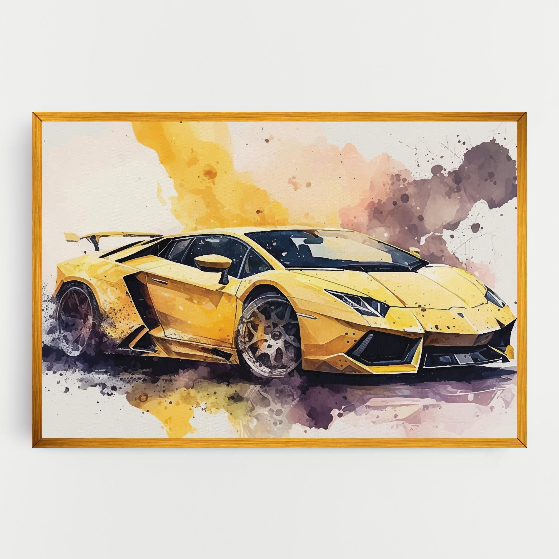 Картина на платно Watercolor Sport Car mockup 0